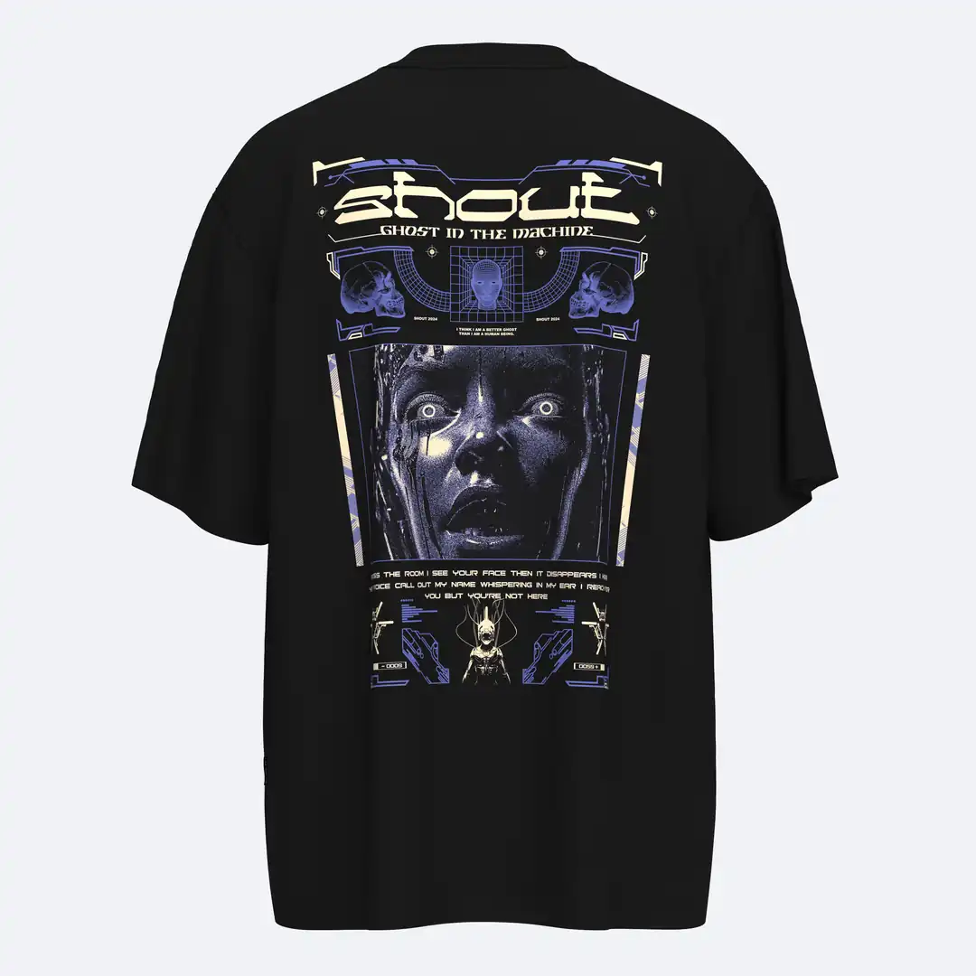 SHOUT Ghost in the Machine unisex oversize tişört