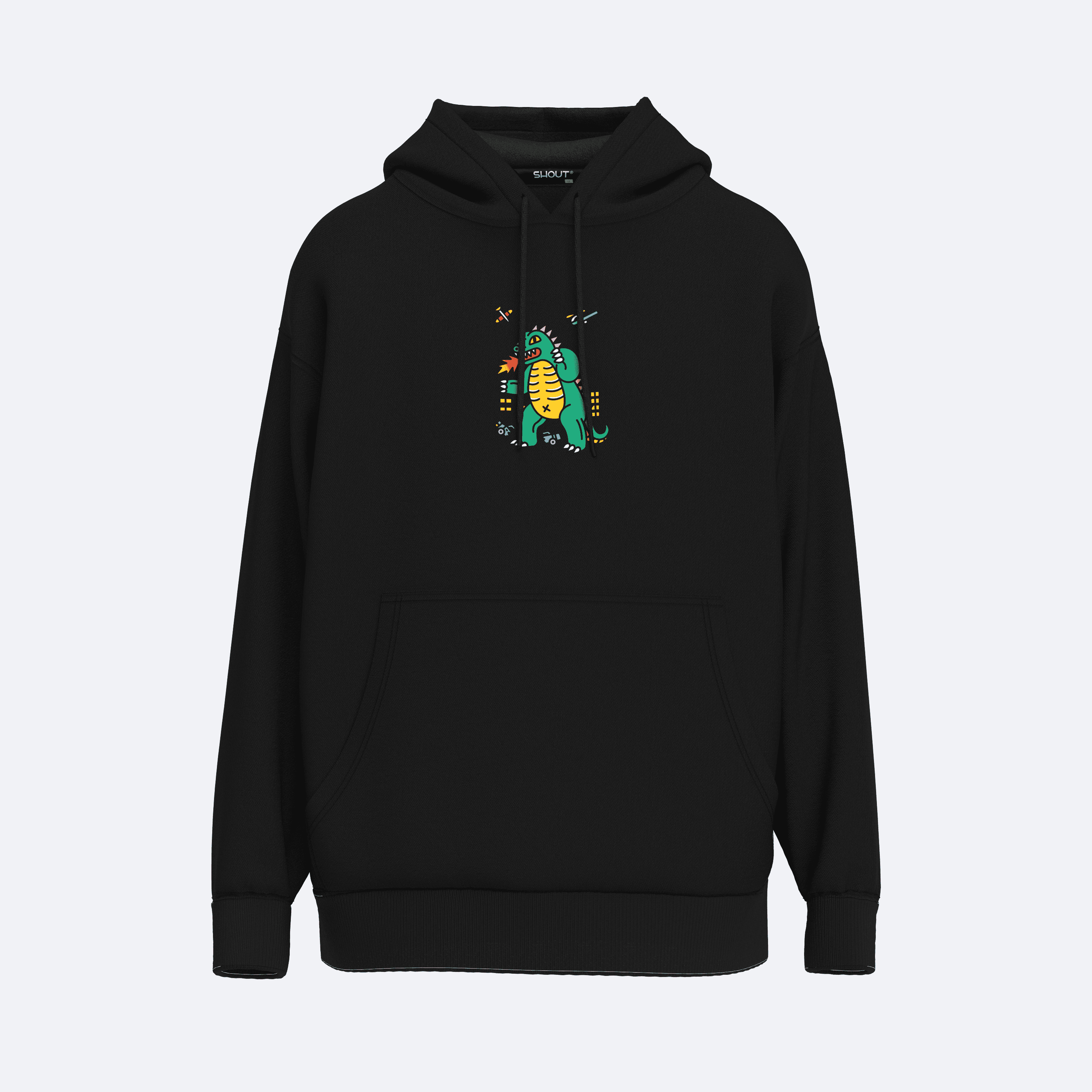 Shout Oversize Vintage Godzilla Unisex Hoodie