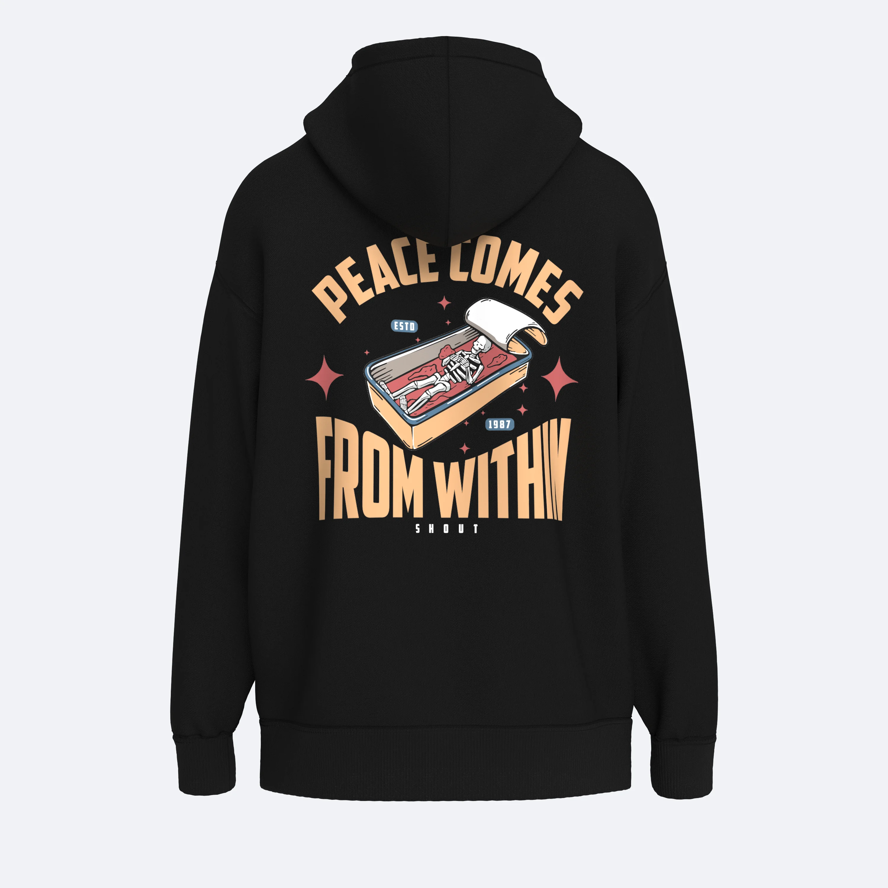 Oversize Shout Peace Comes From Within Unisex Hoodie