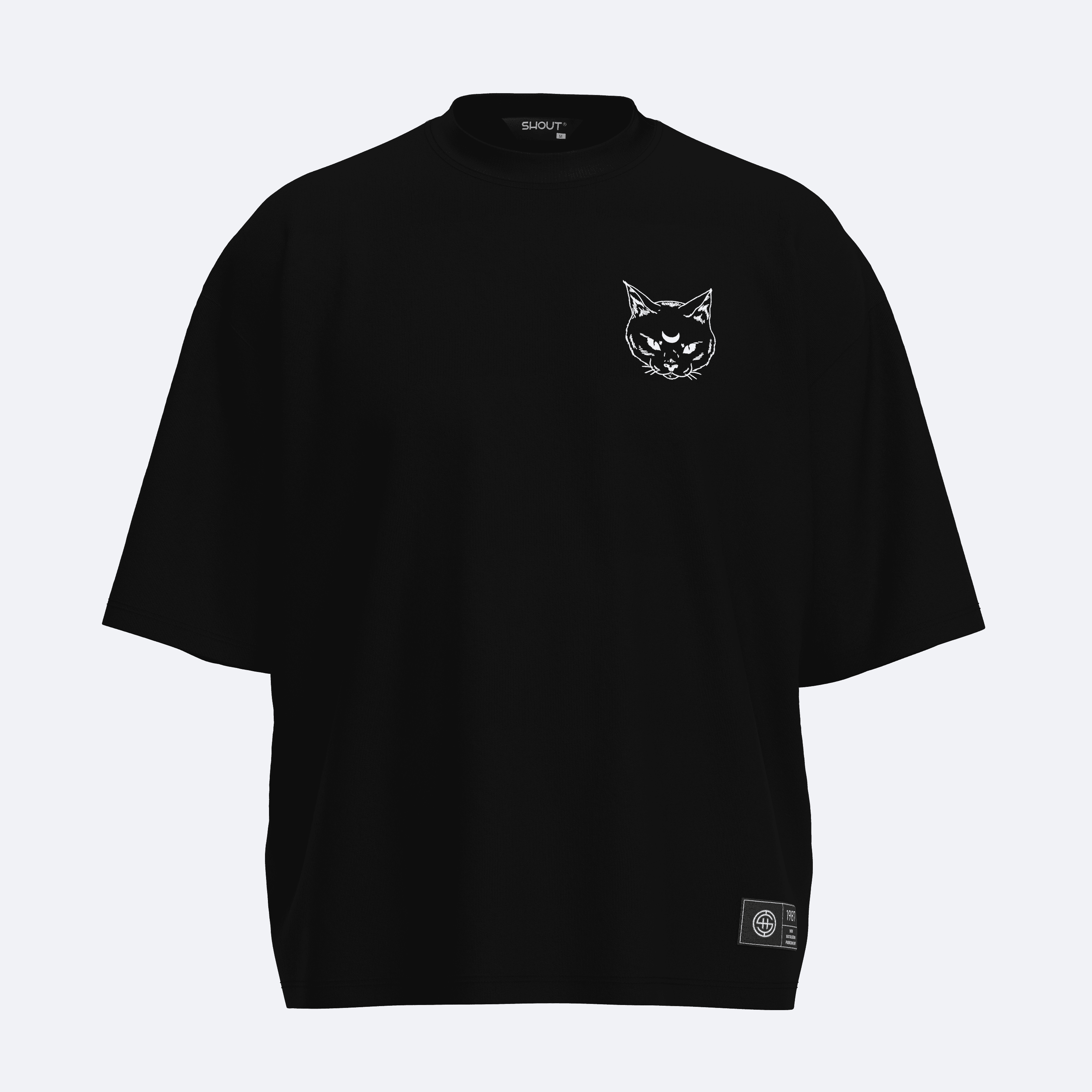  Shout Oversize Mystic Cat Boxy Fit Unisex T-Shirt