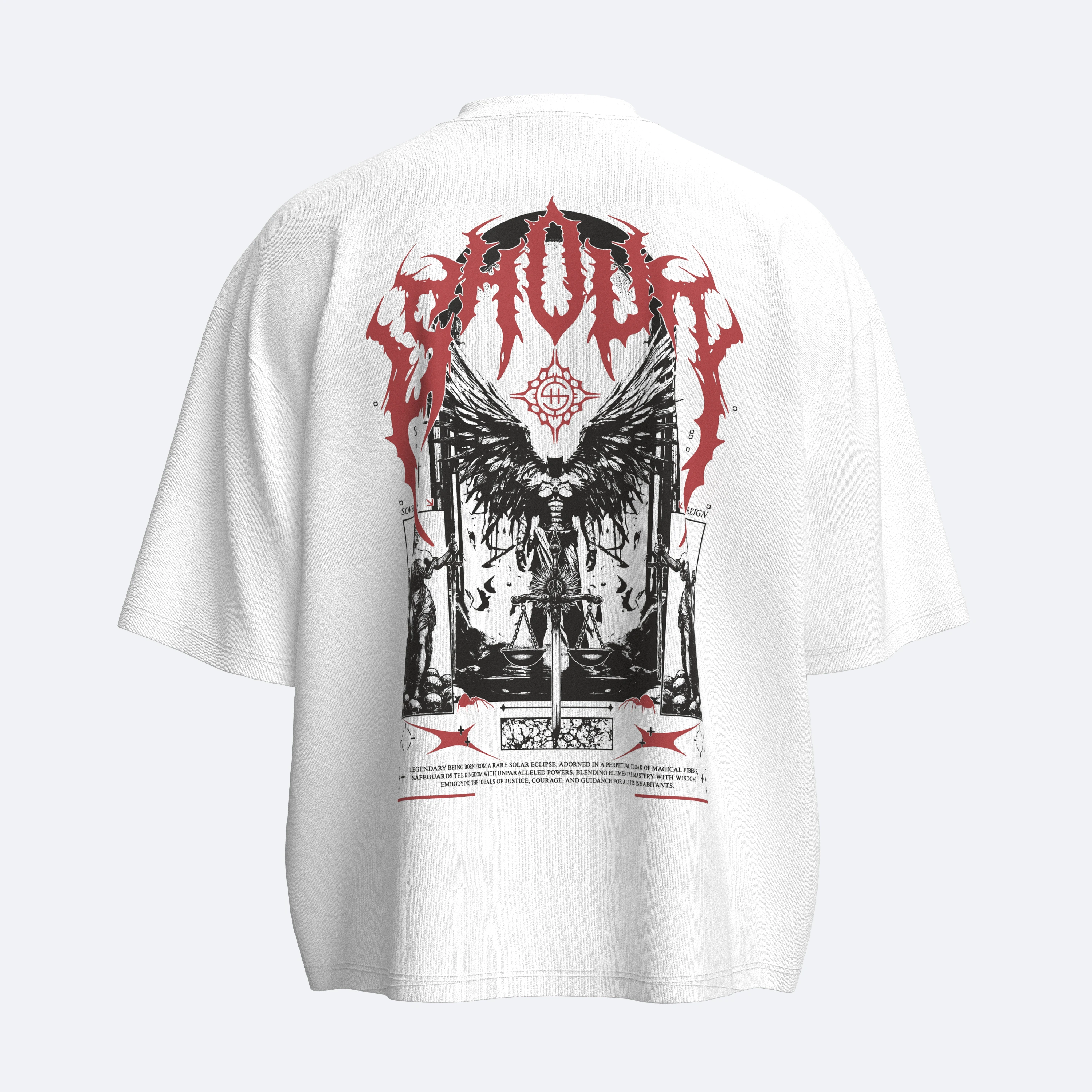 Shout Sovereign Boxy Fit Oversize Unisex Tişört - Beyaz