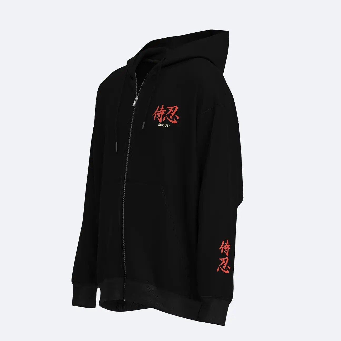 Oversize Shout Hannya Kyogen Oldschool Unisex Zip Up Hoodie