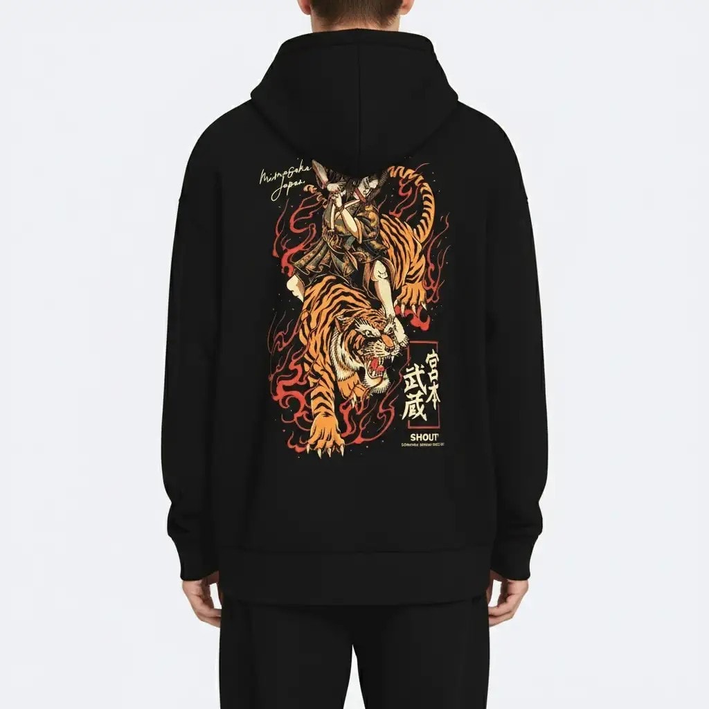 Shout Musashi Tiger Oversize Unisex Hoodie