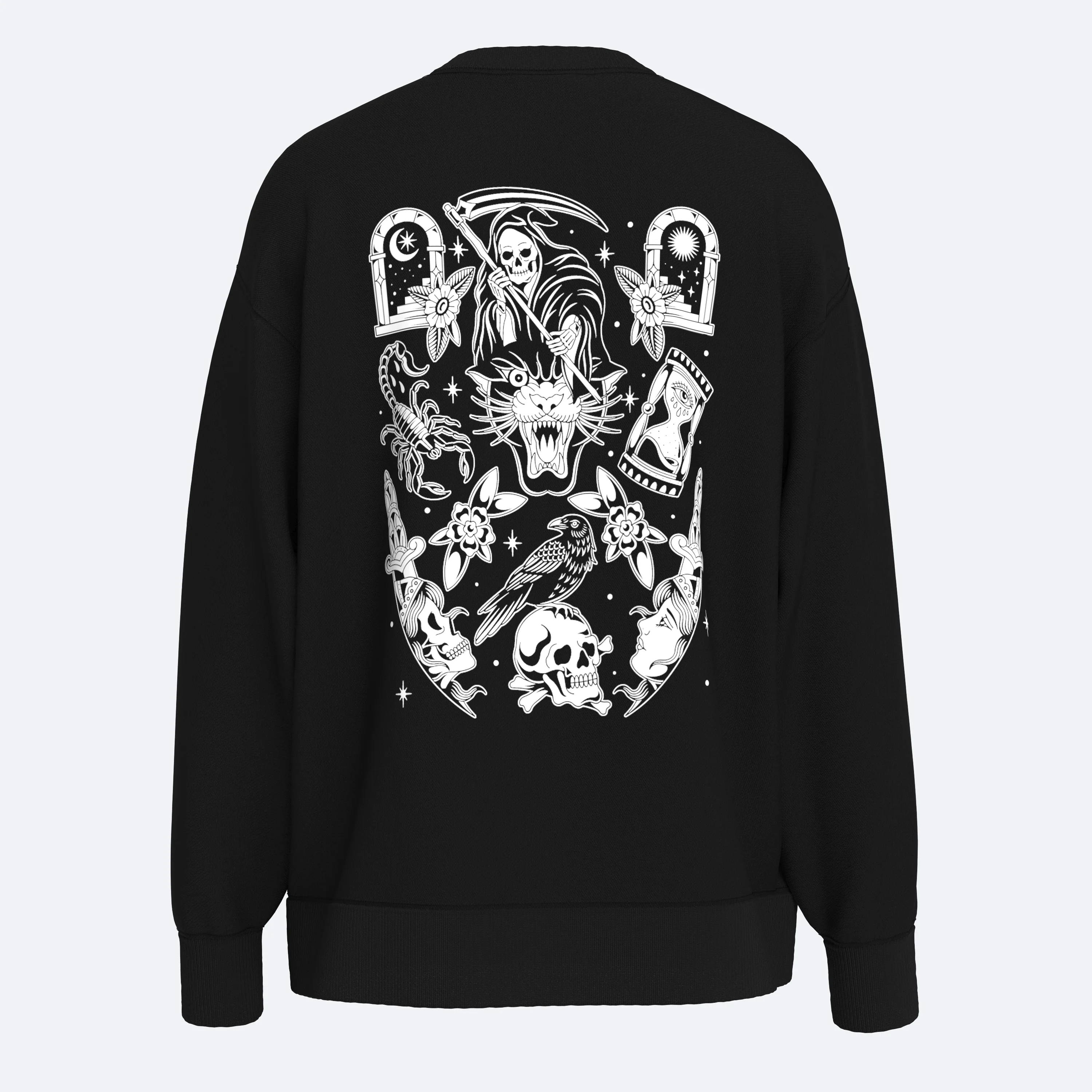 Shout Oversize Black Reaper Unisex Sweatshirt