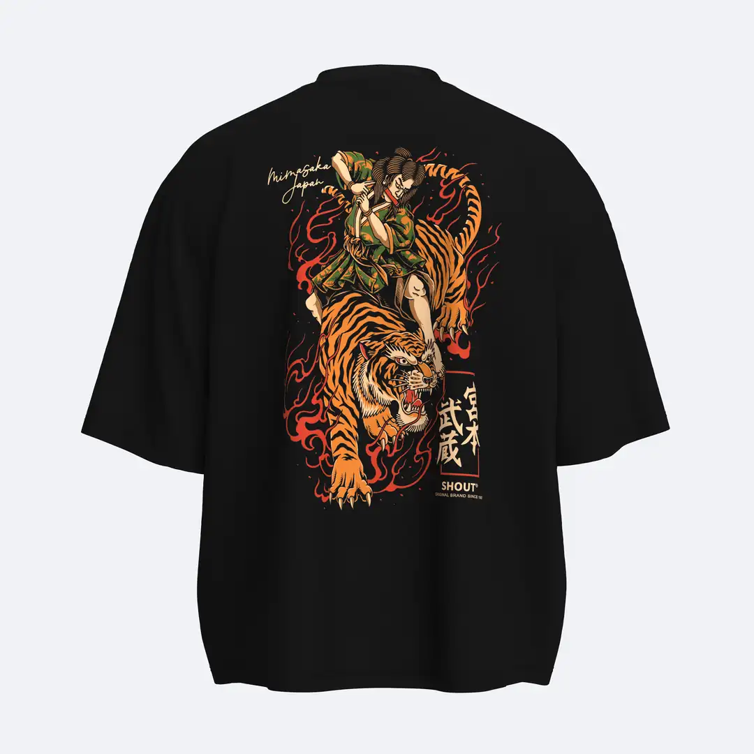 SHOUT Musashi Tiger Boxy Fit Tişört - Boxy Fit görünüm için ürün görseli