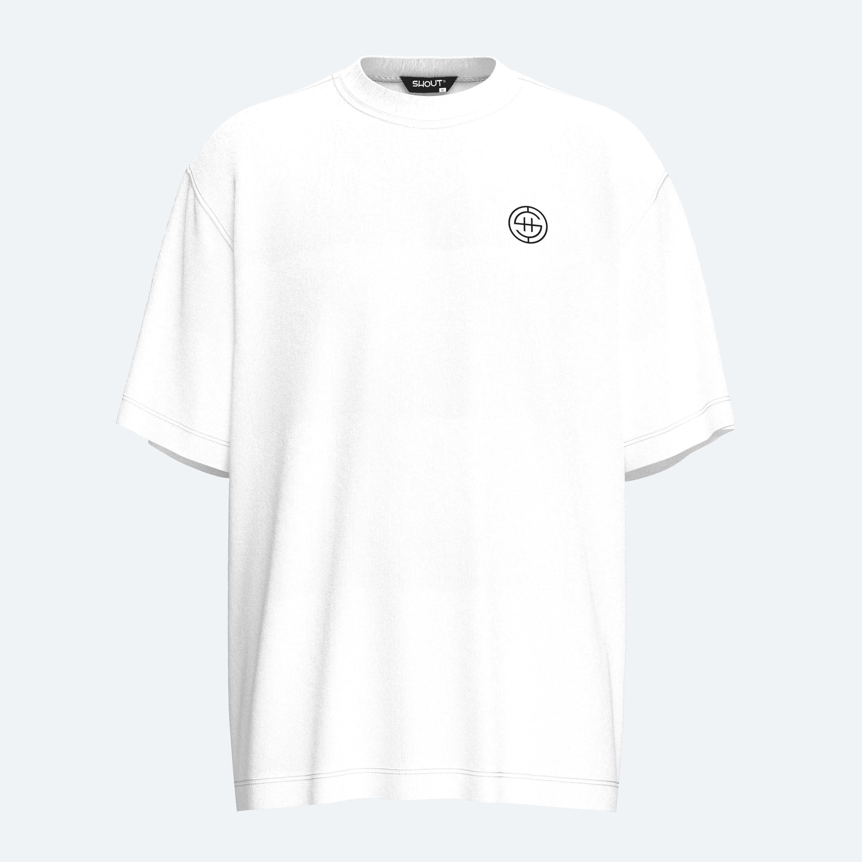 Shout Oversize New Logo Basic Unisex T-Shirt - Beyaz