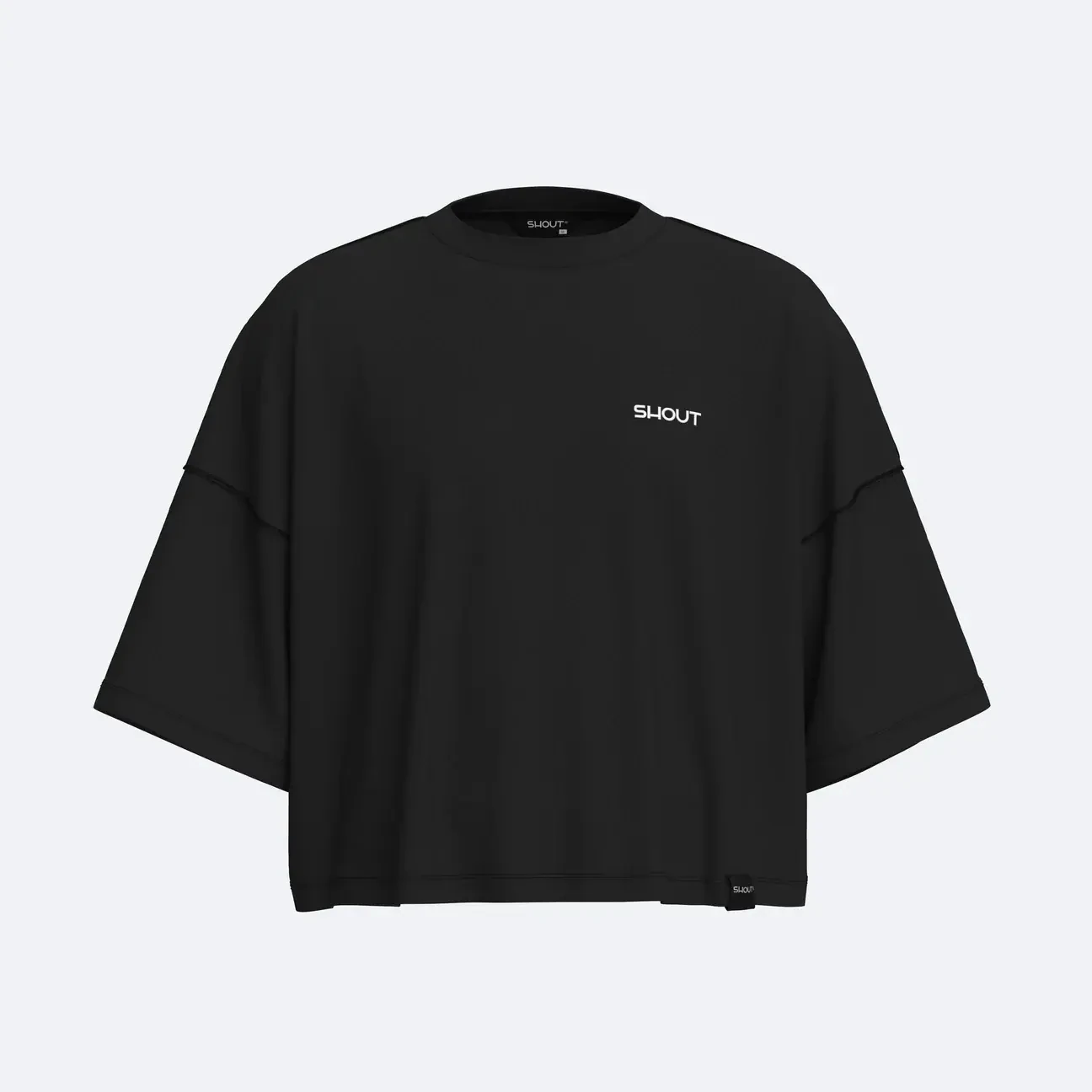 Shout Oversize Basic Cropped Unisex T-Shirt