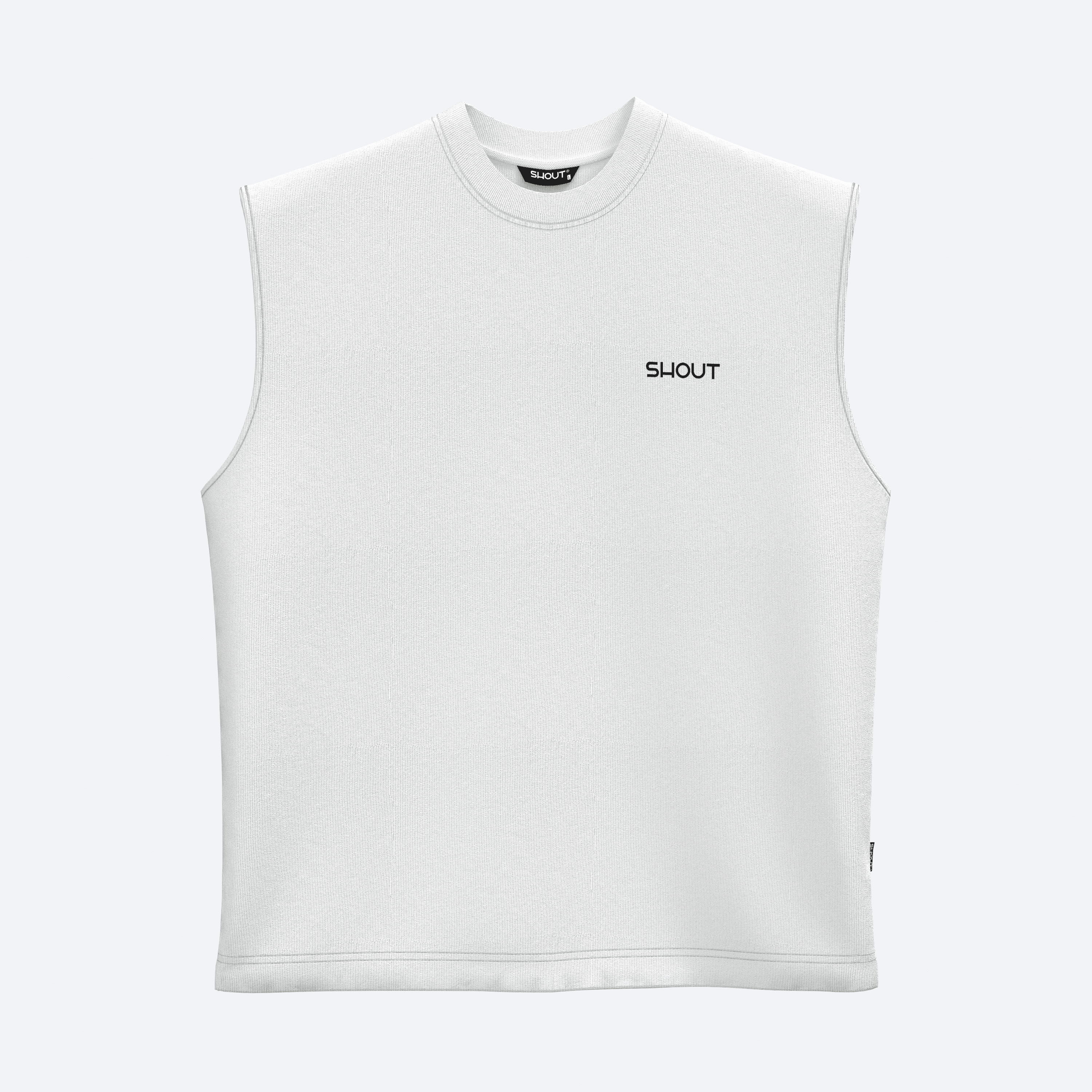 Shout Oversize Basic Kolsuz Atlet - Beyaz