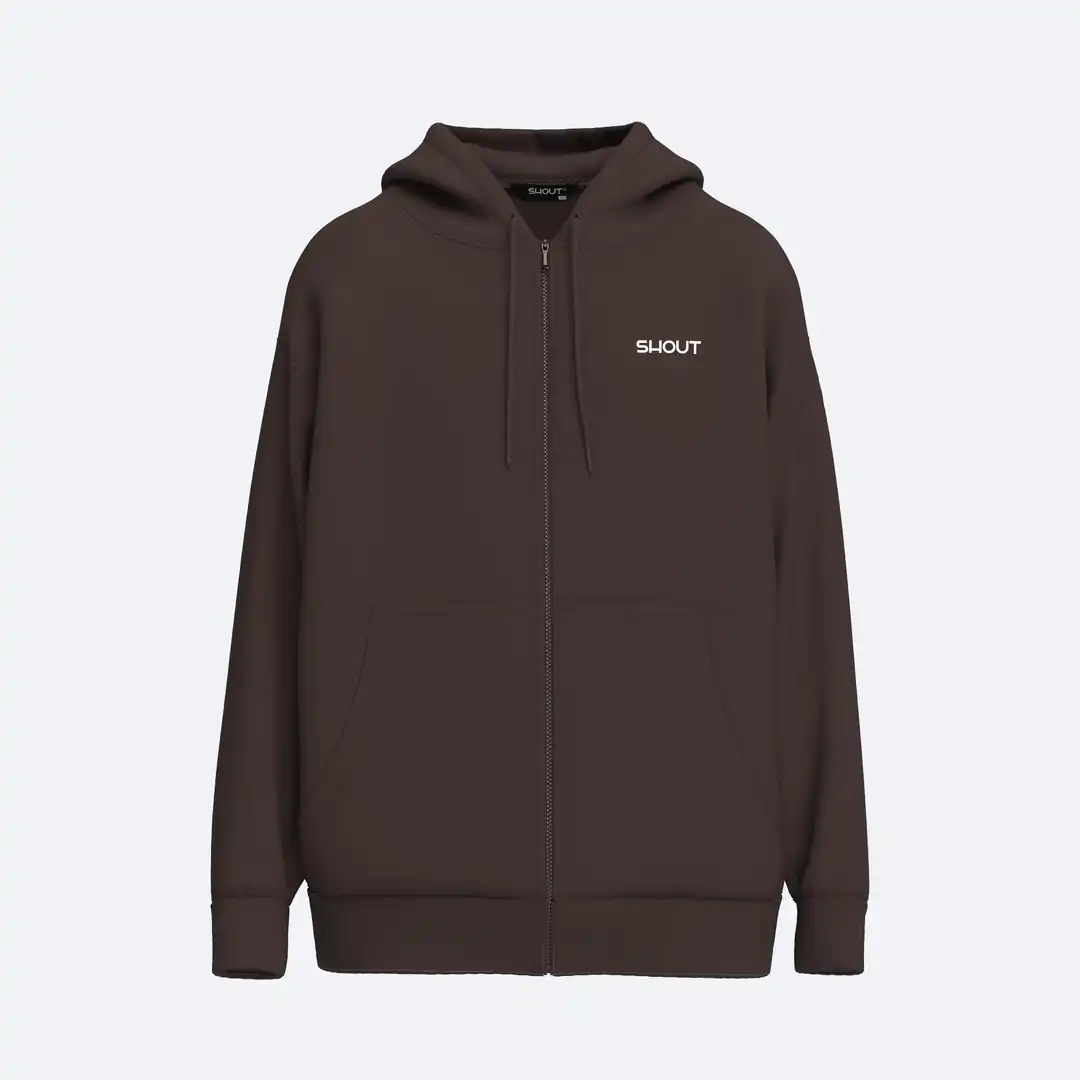 SHOUT Coffee Bean Basic Zip-Up Hoodie modelinin ürün görseli