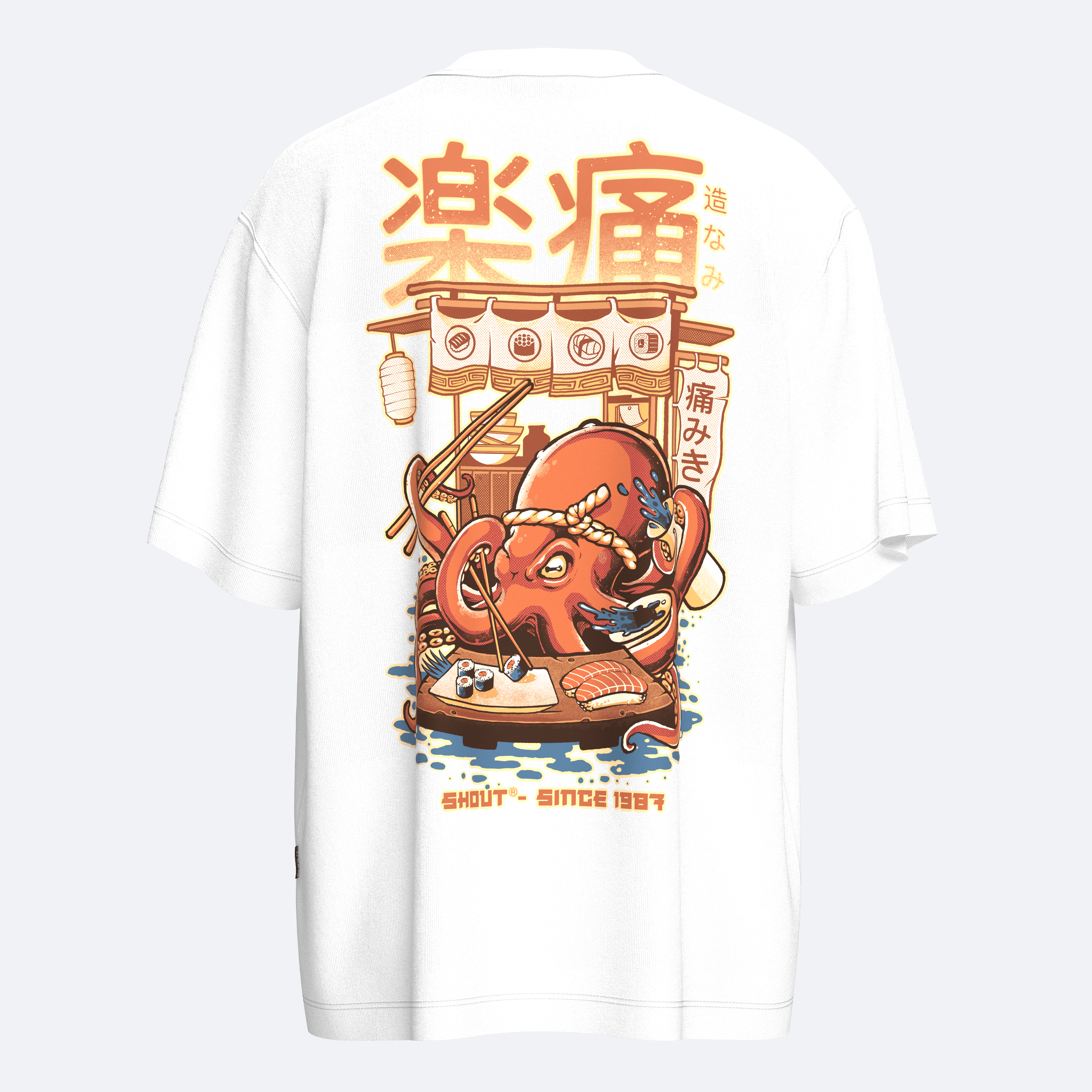Shout Octopus Sushi Oversize Unisex T-Shirt
