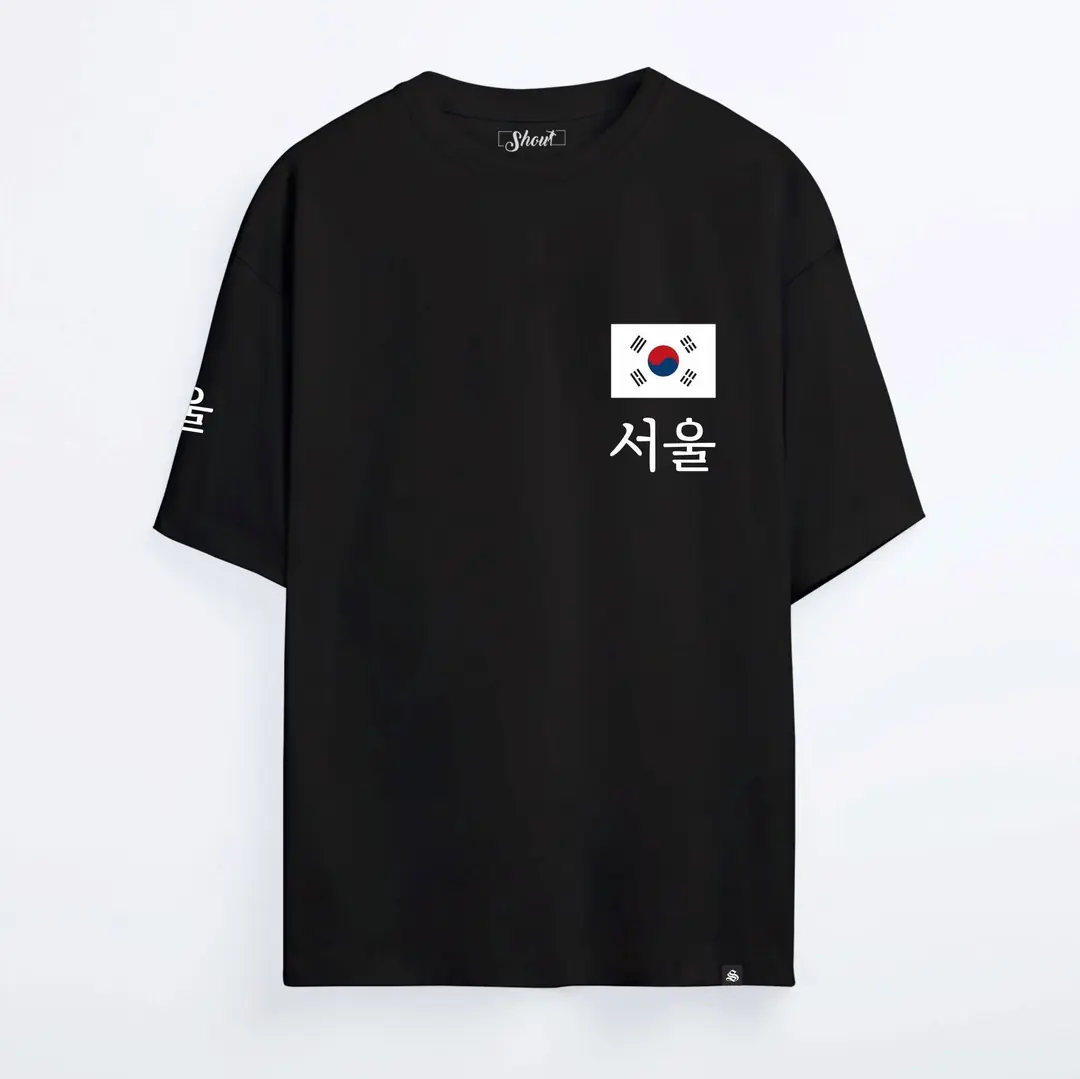 Korean Street Culture Oversize Tişört SHOUT streetwear ürün görseli