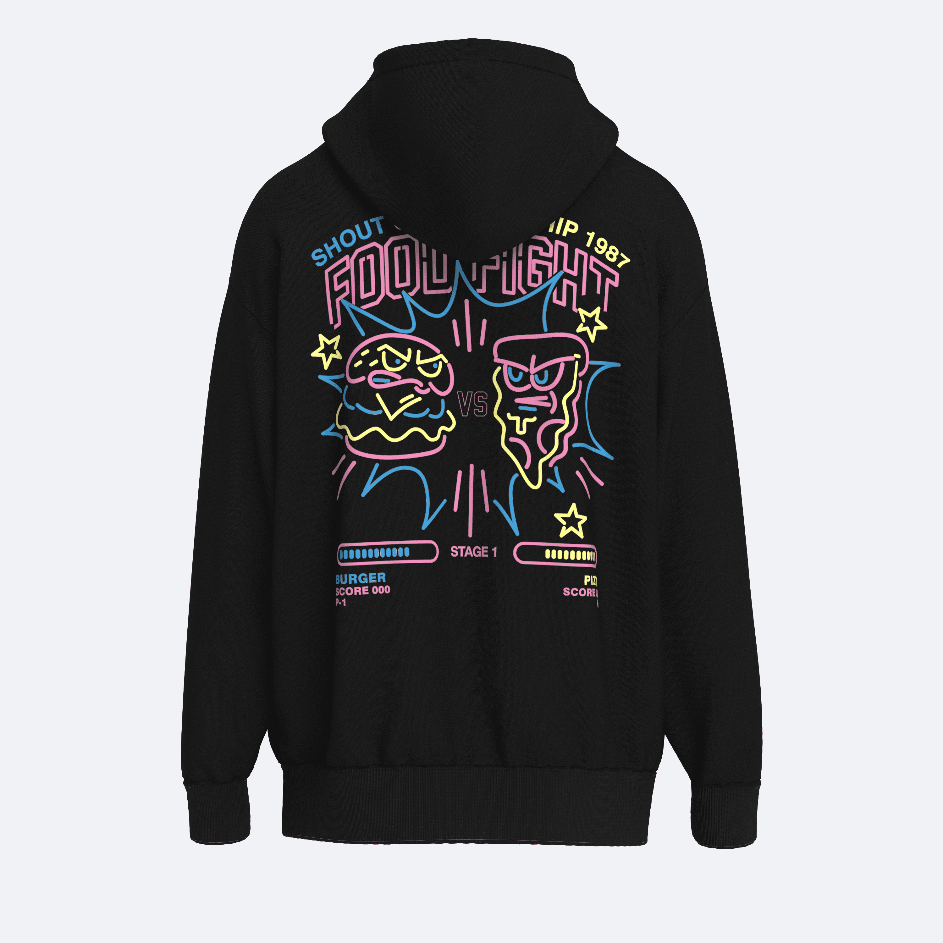 Shout Oversize Championship 1987 Food Fight Unisex Hoodie