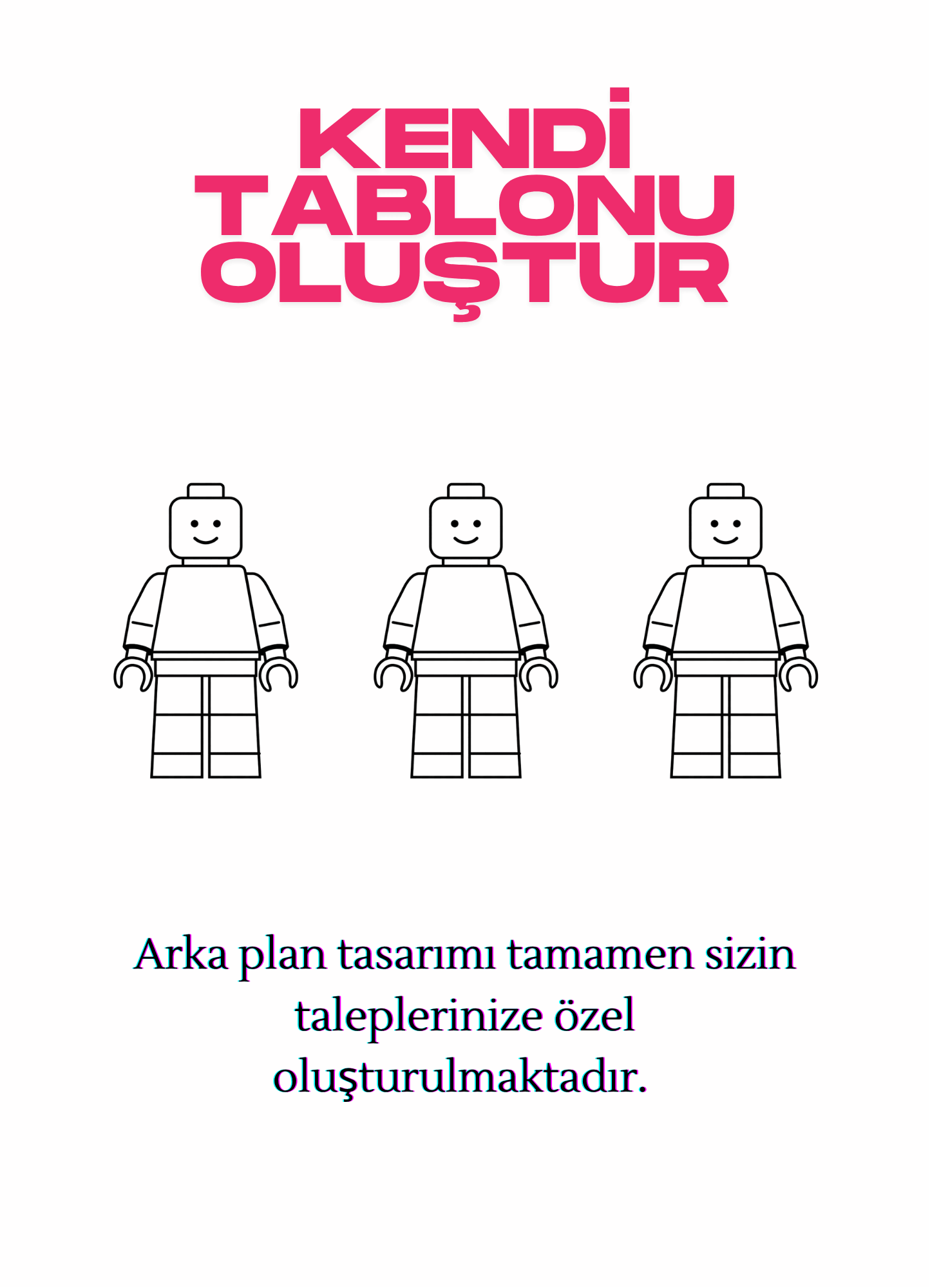 13*18 - 3 Figürlü Kişiselleştirilebilir Tablo