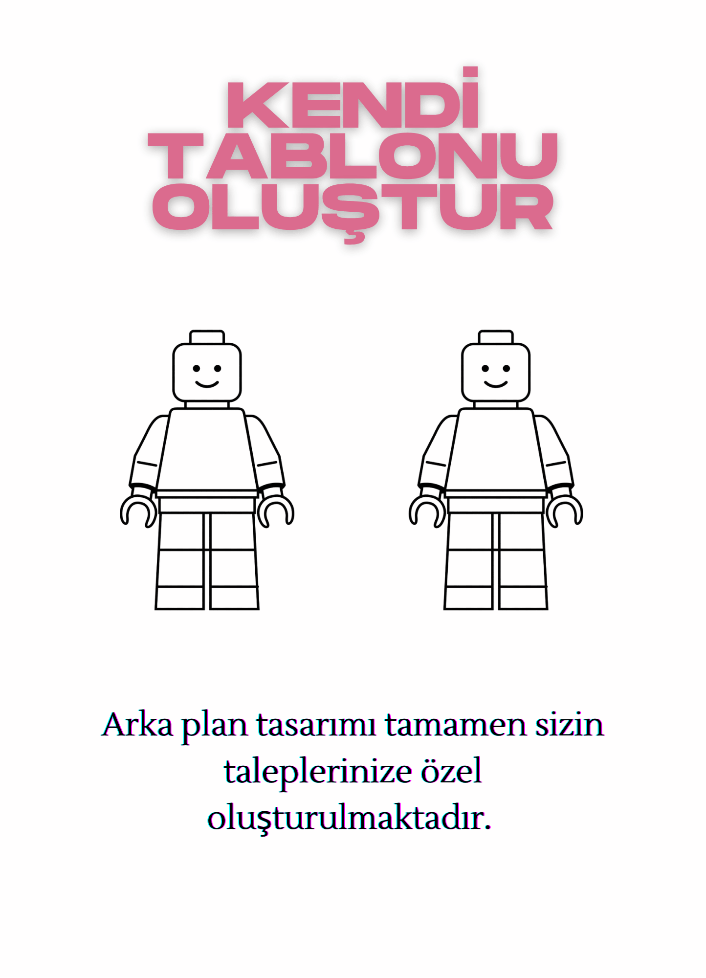 13*18 - 2 Figürlü Kişiselleştirilebilir Tablo