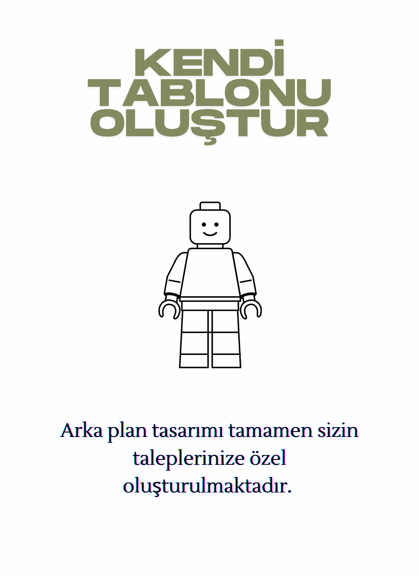 13*18 - 1 Figürlü Kişiselleştirilebilir Tablo