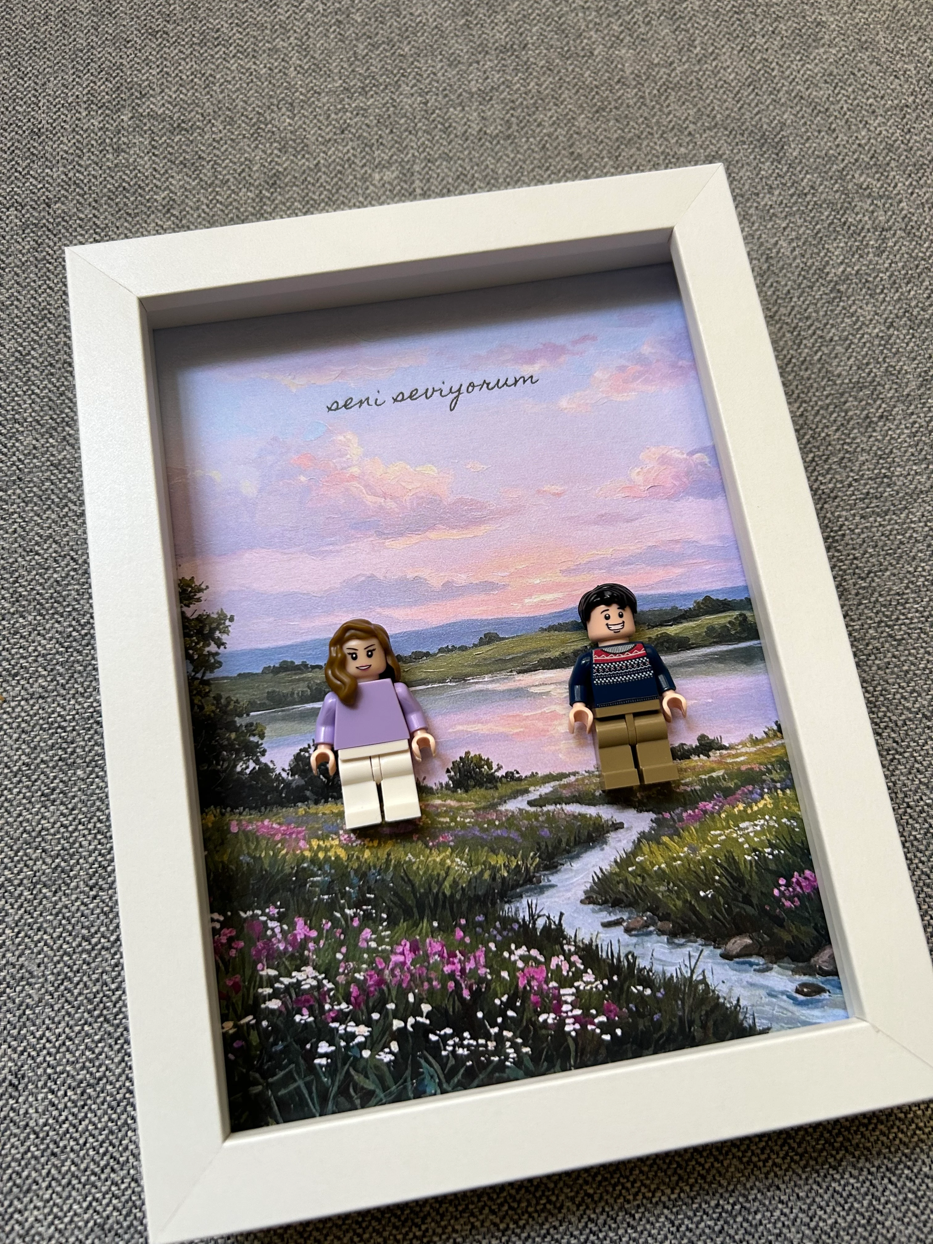 13*18 - 2 Figürlü Kişiselleştirilebilir Tablo