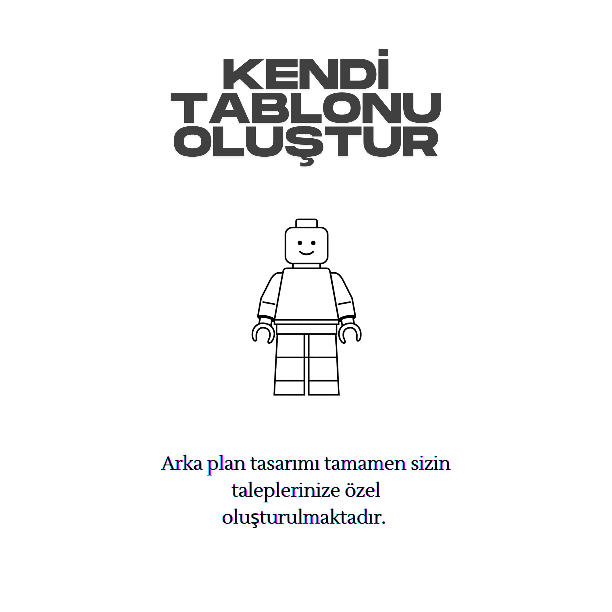 25*25 1 Figürlü Kişiselleştirilebilir Tablo