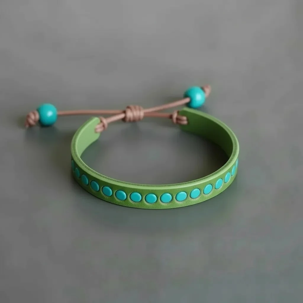 Deri Doğal Taşlı Bileklik