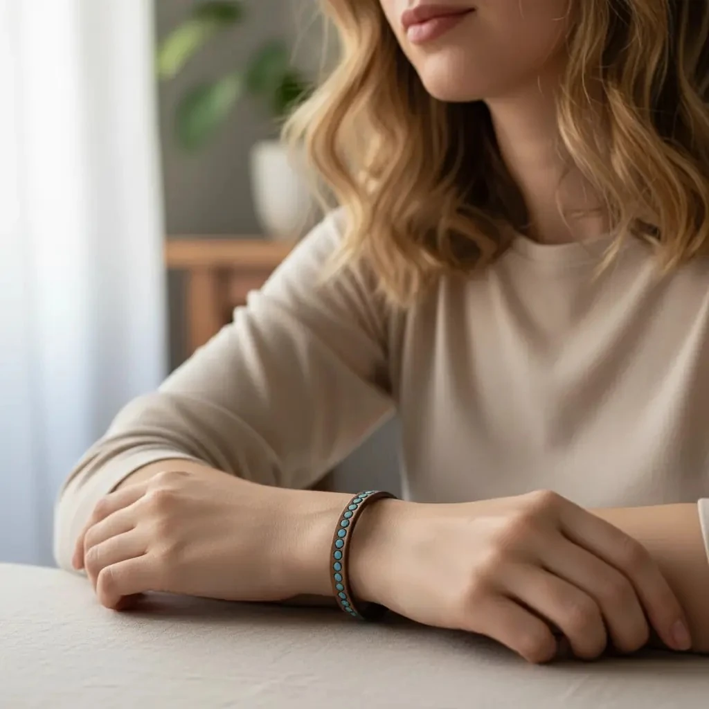 Deri Doğal Taşlı Bileklik