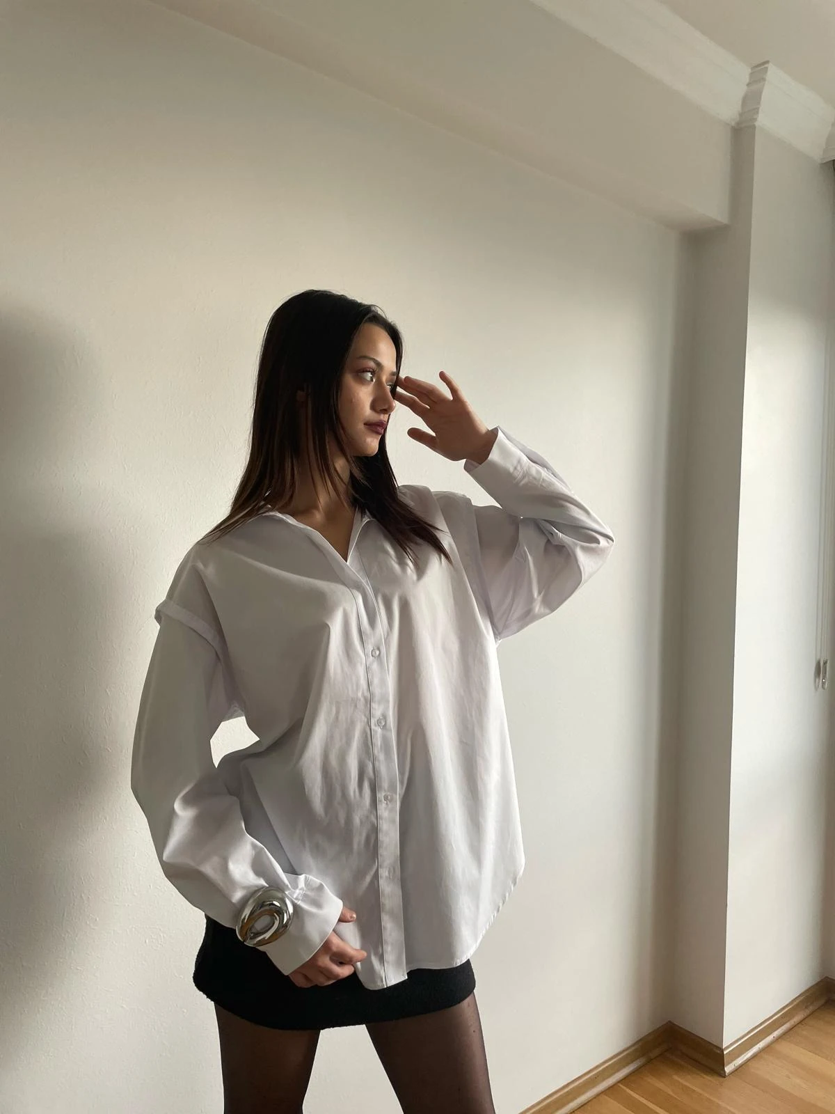 Oversize White Poplin Shirt