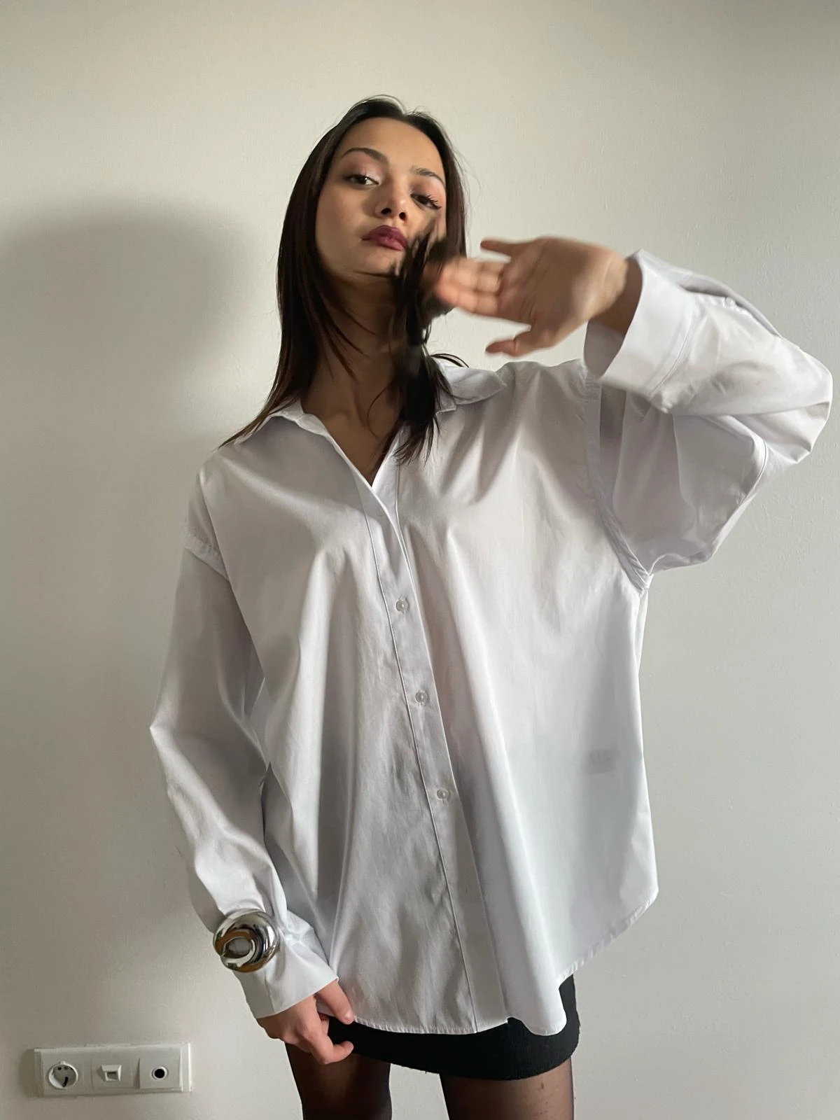 Oversize White Poplin Shirt
