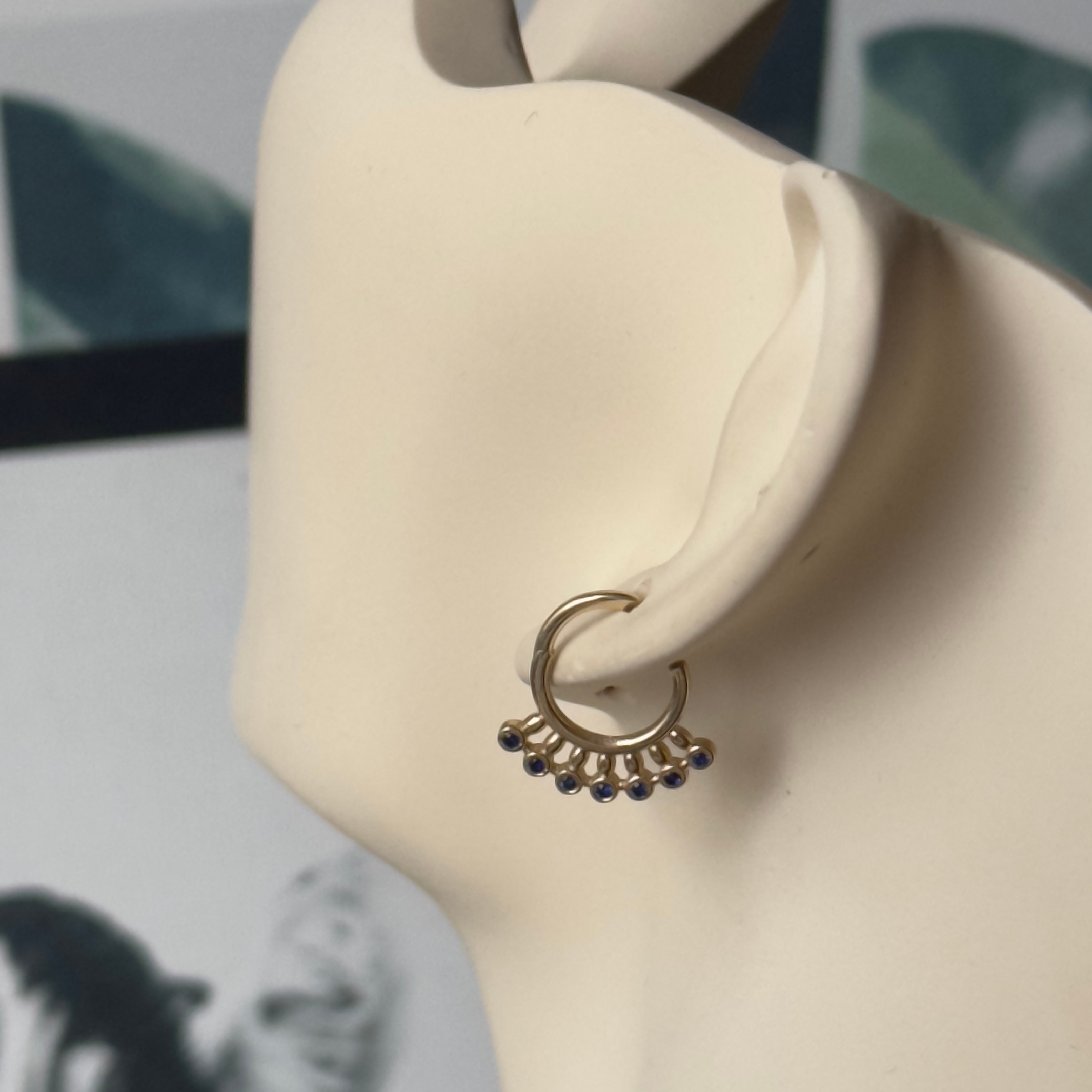 14K Gold Hoop Helix and Noise Piercing