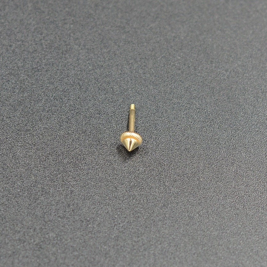 14K Gold Special Design Dot Tragus Piercing, Cartilage Stud Earring, Gold Tragus Piercing, Gold Modern Earring, Elegant Conch Earring