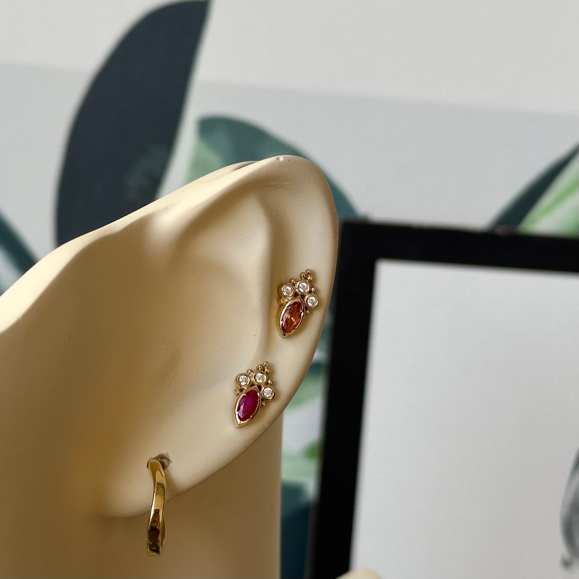 14K Gold Princess Style Piercing