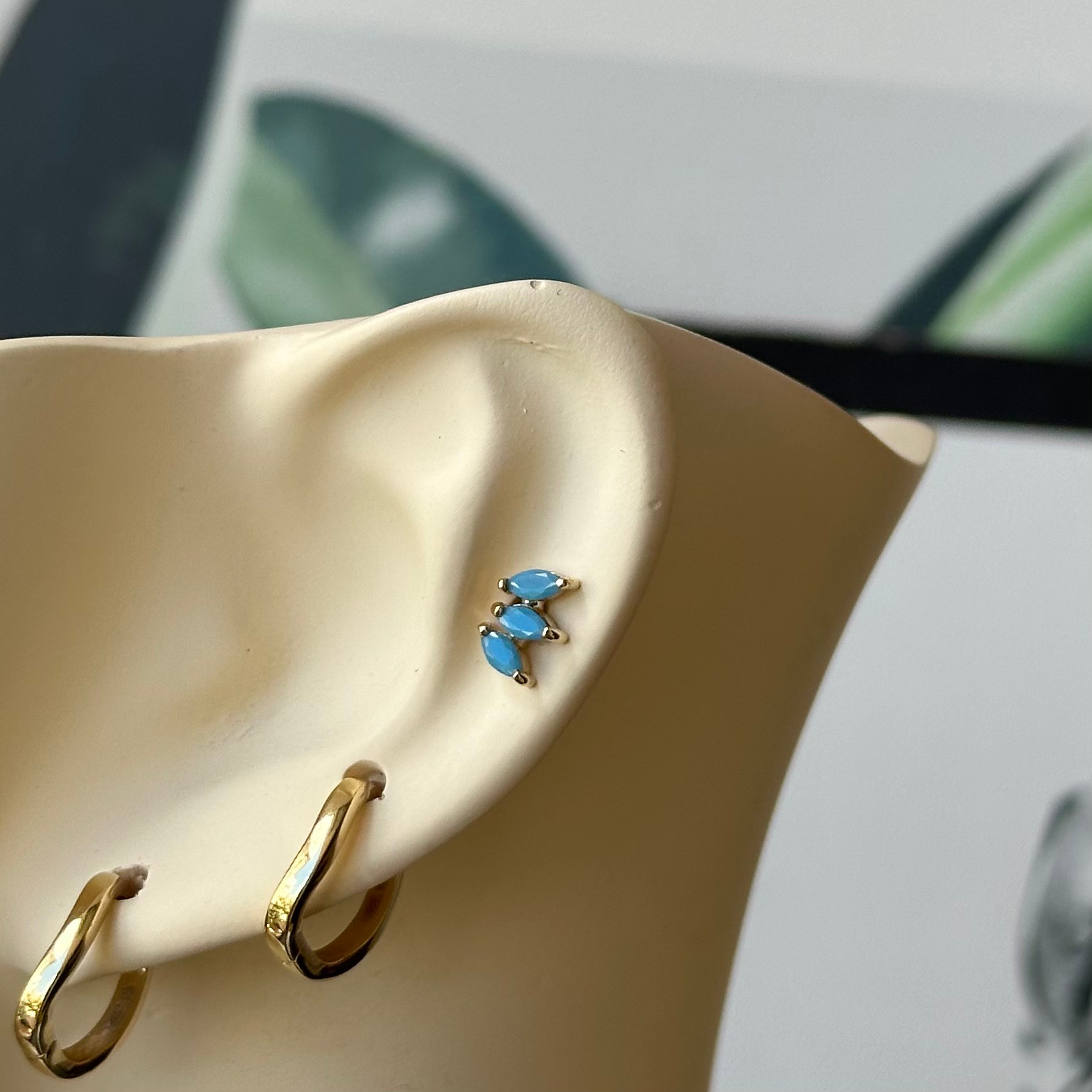 14K Gold Triple Marquis