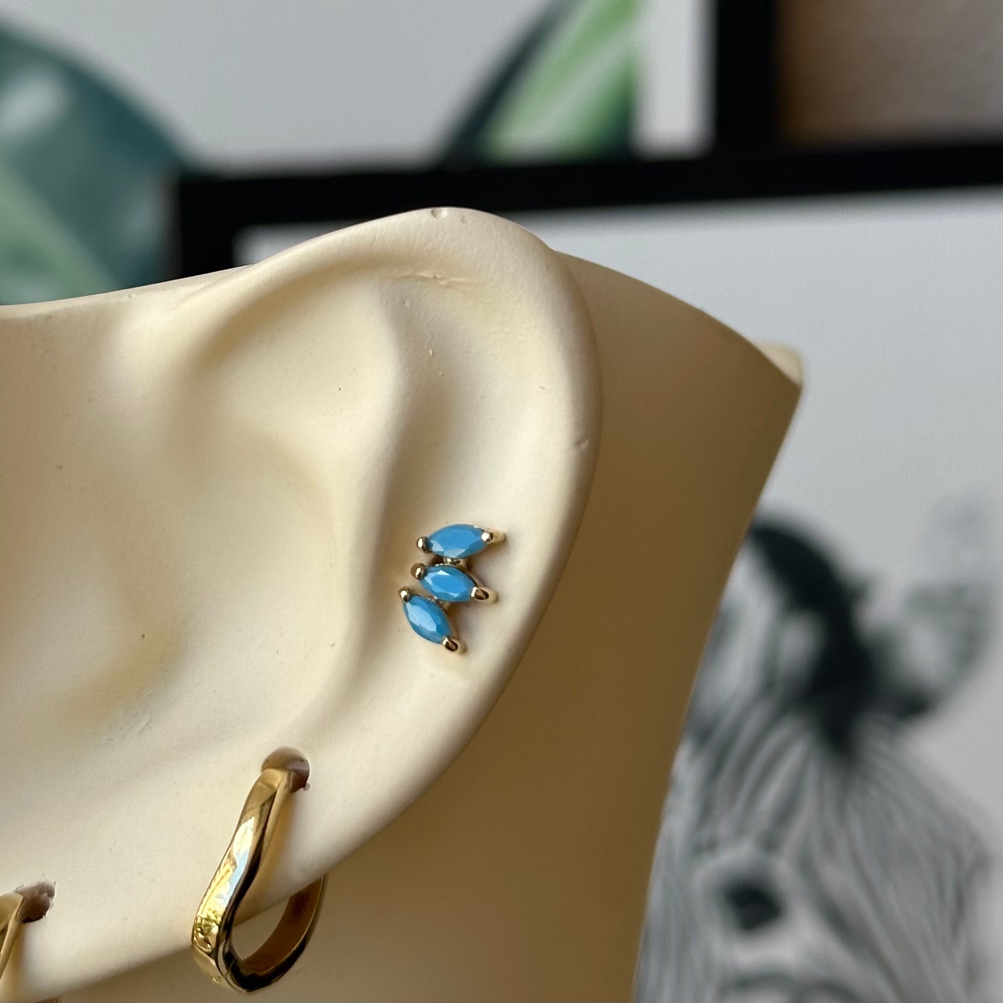 14K Gold Triple Marquis