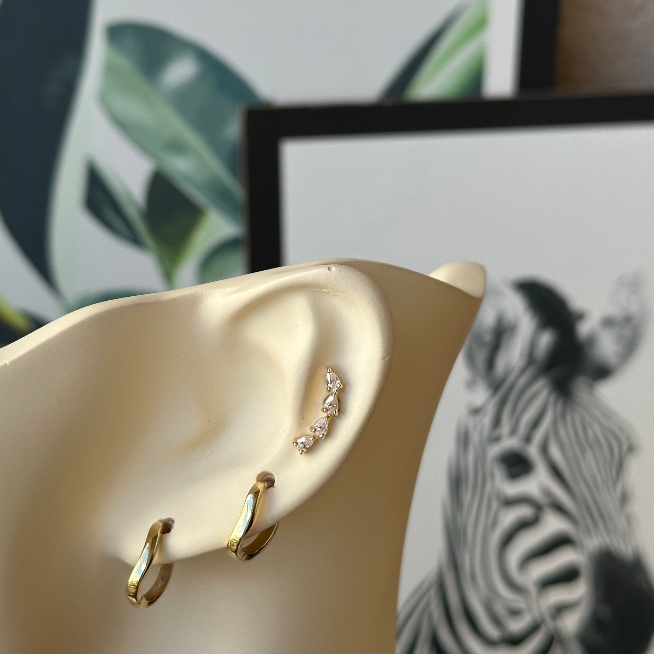 14K Gold Long Marquise Piercing