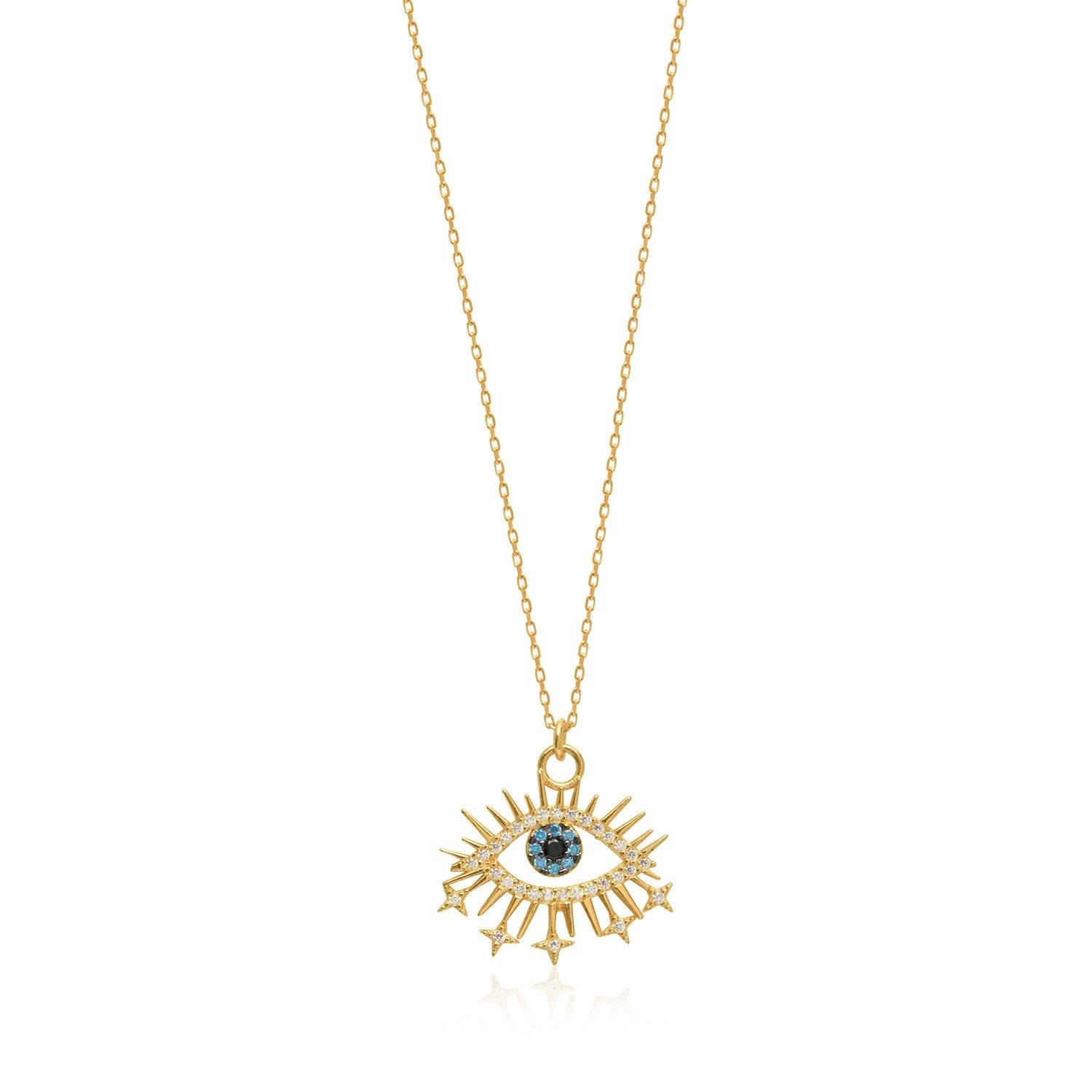 Evil Eye Necklace, CZ Protection Chain