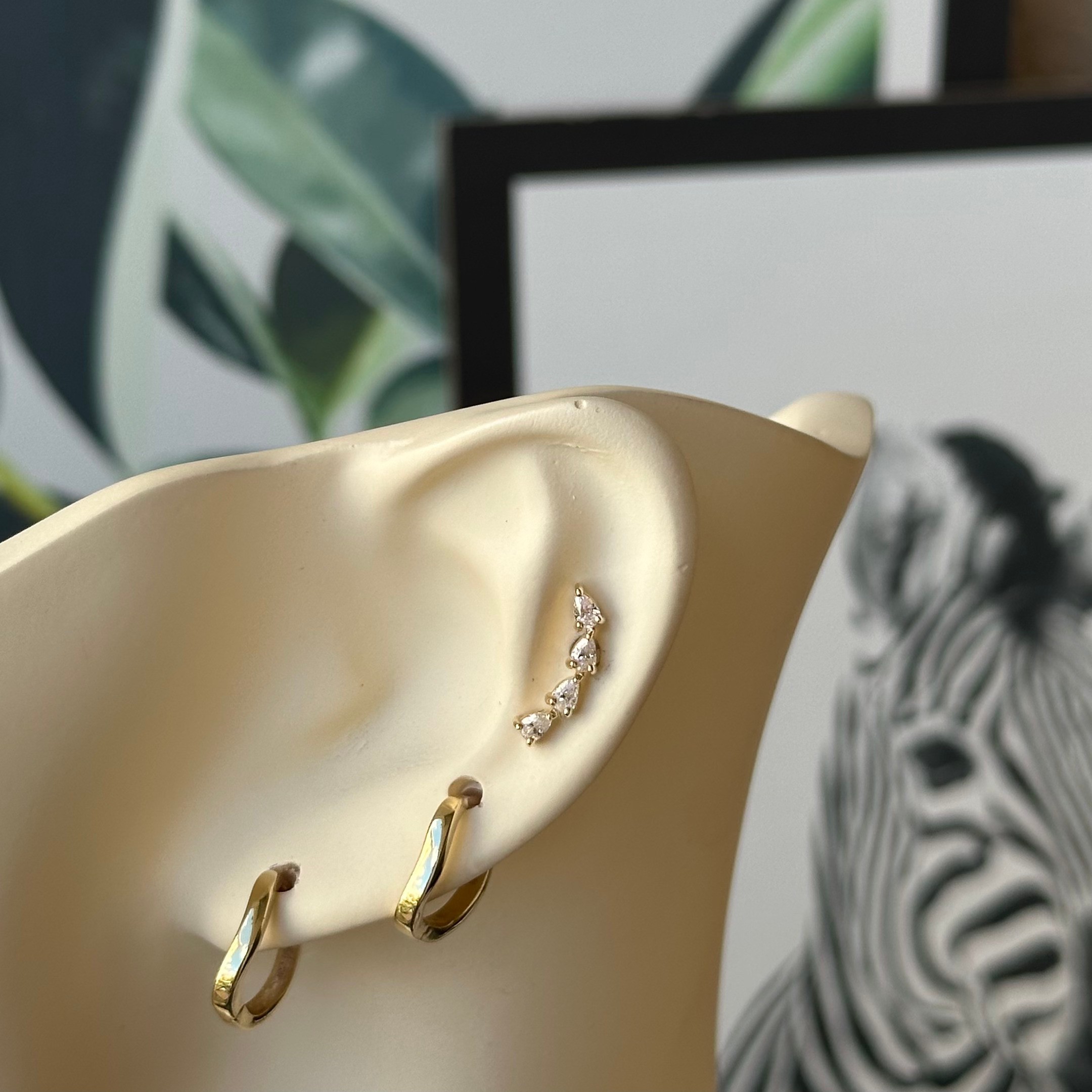 14K Gold Long Marquise Piercing