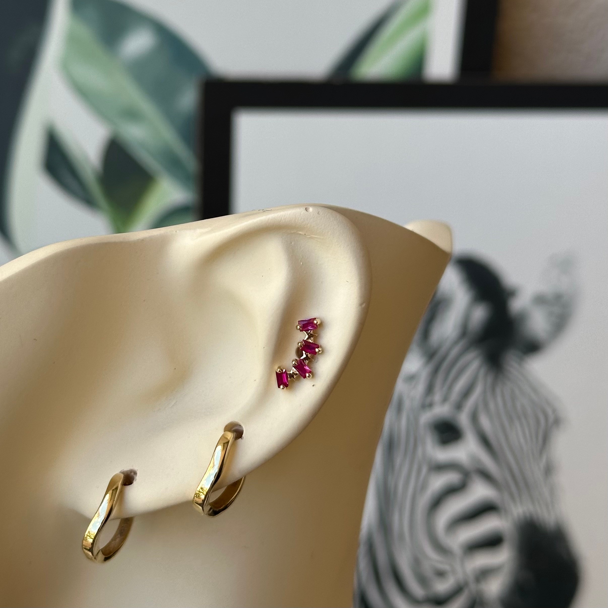 14K Gold Foursome Purple Marquis Piercing