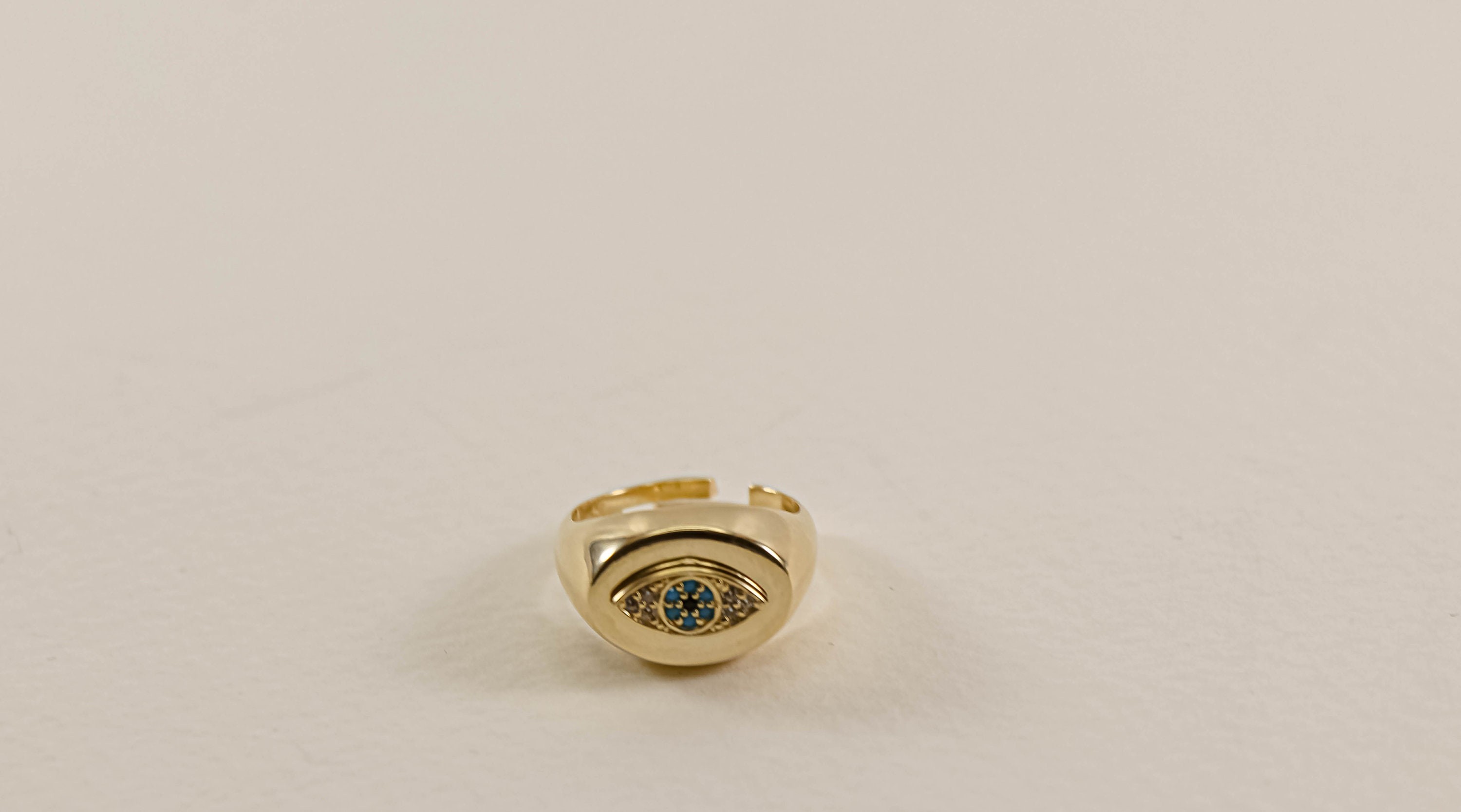 14K Gold Plated Ring | Blue Zircon Ring in Yellow Gold | Bright Intense Sparkly Blue Stones Ring | Delicate Adjustable Ring |Silver Sterling