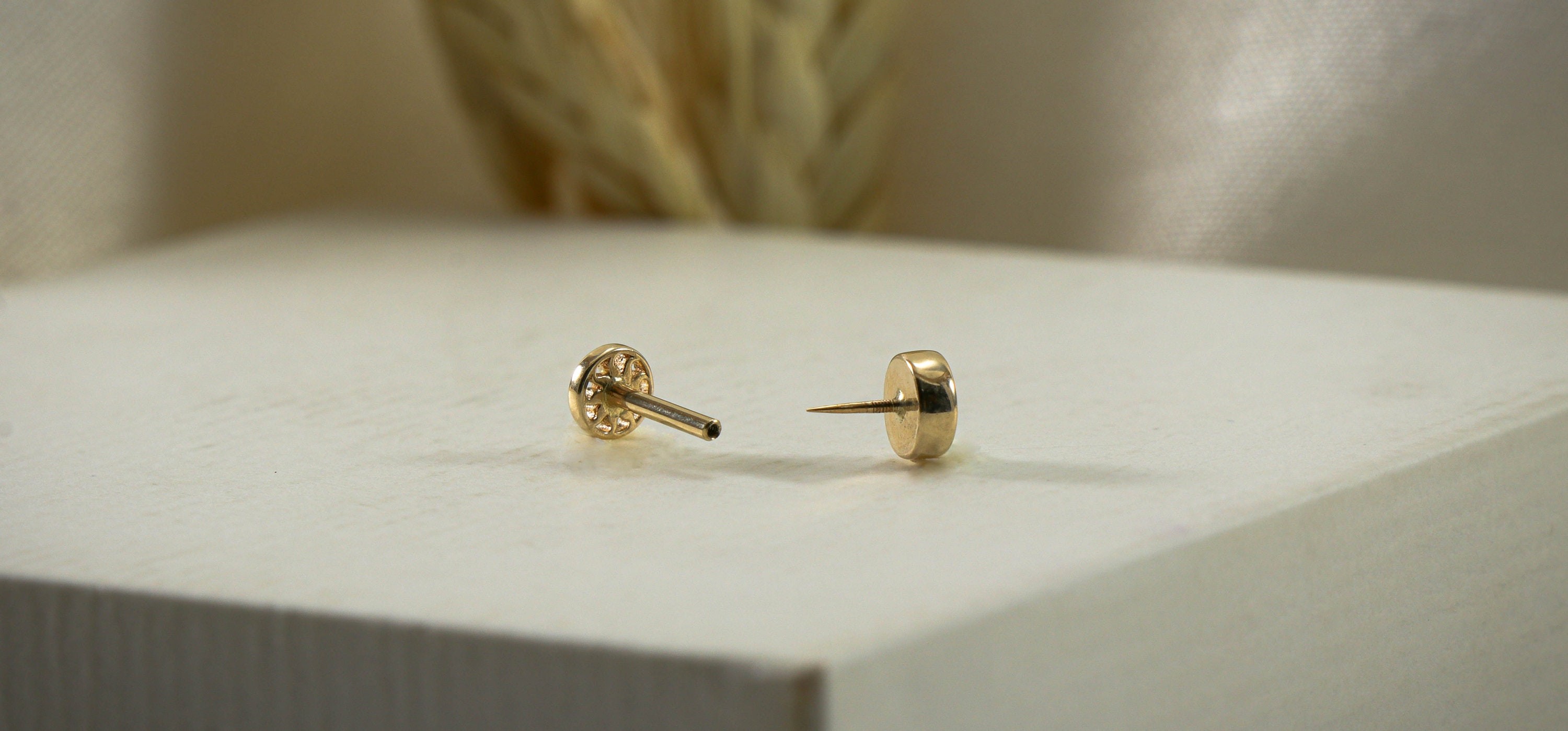 14K Gold Branch Earring, Elegant Olive Leaf Piercing