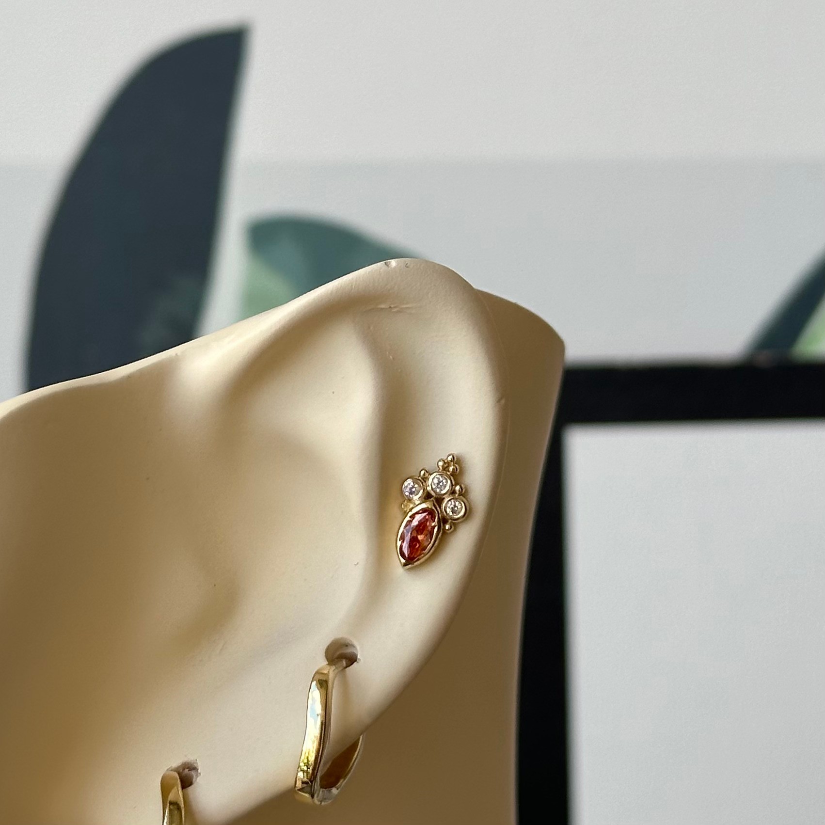 14K Gold Princess Style Piercing