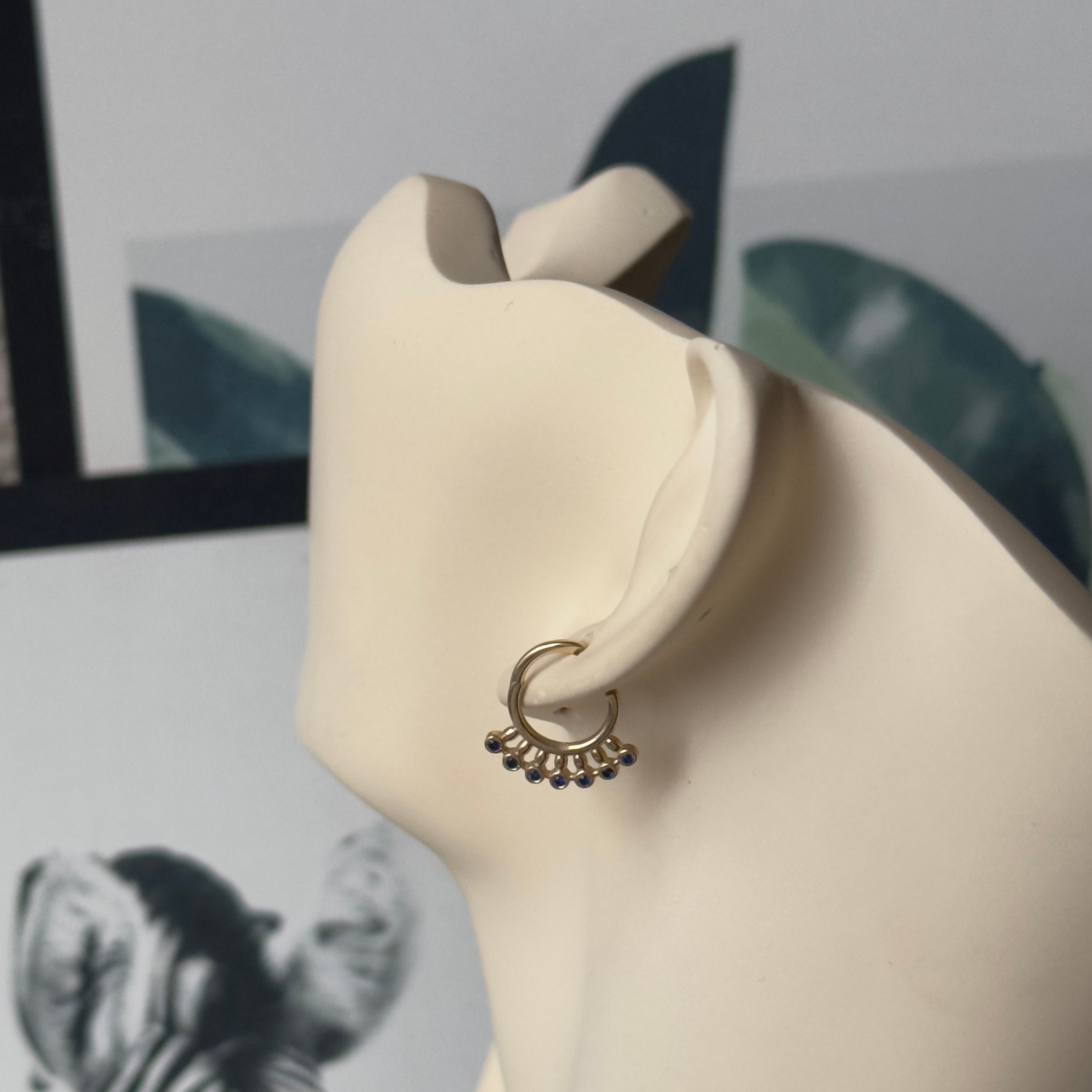 14K Gold Hoop Helix and Noise Piercing