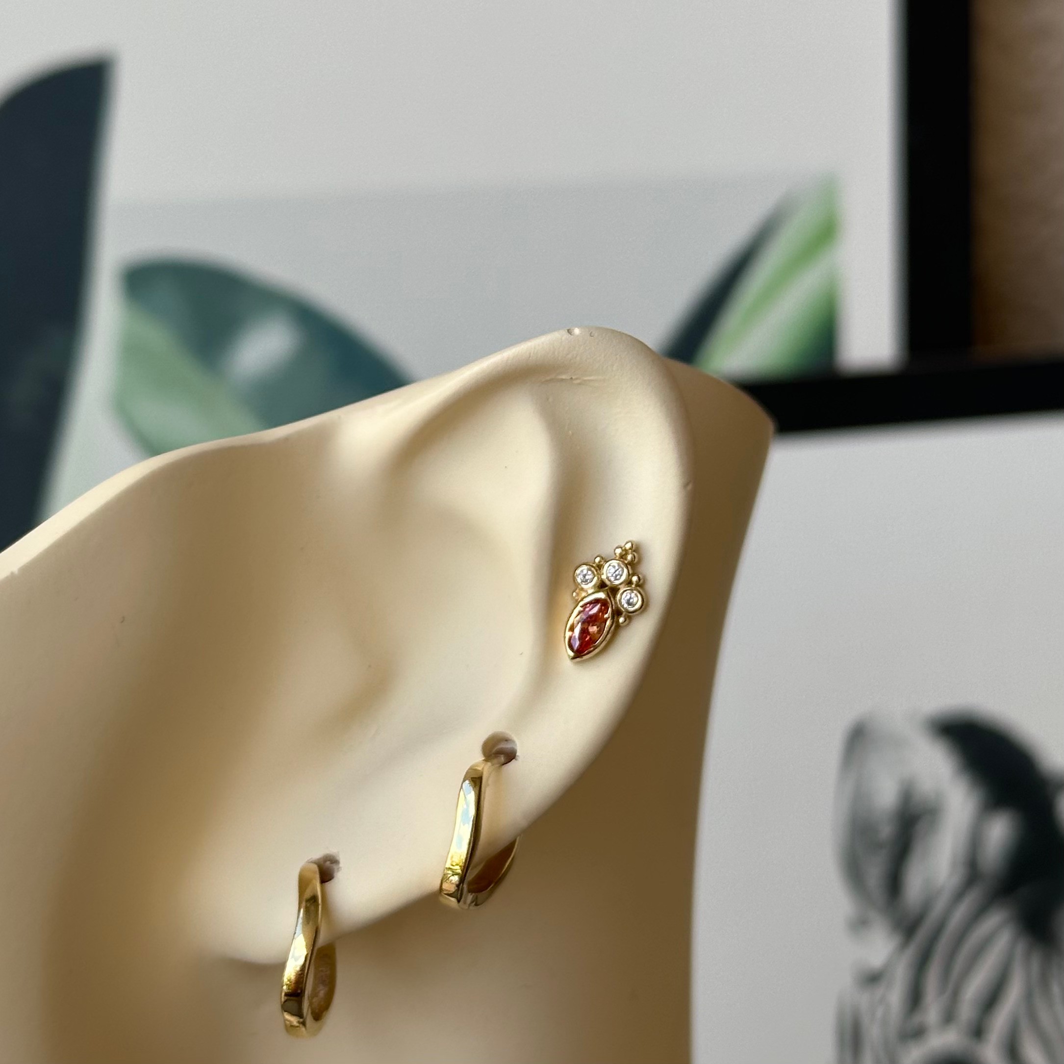 14K Gold Princess Style Piercing