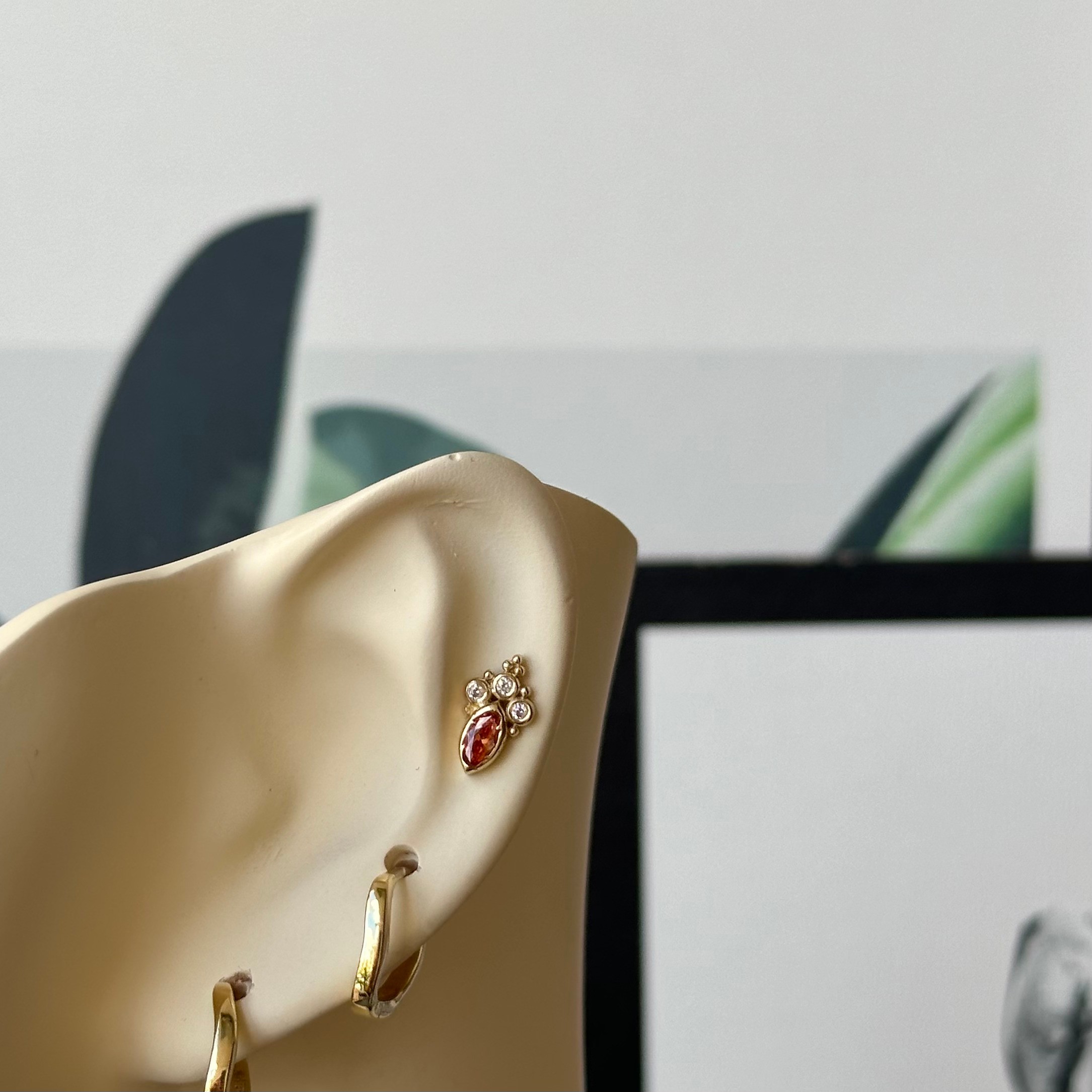 14K Gold Princess Style Piercing