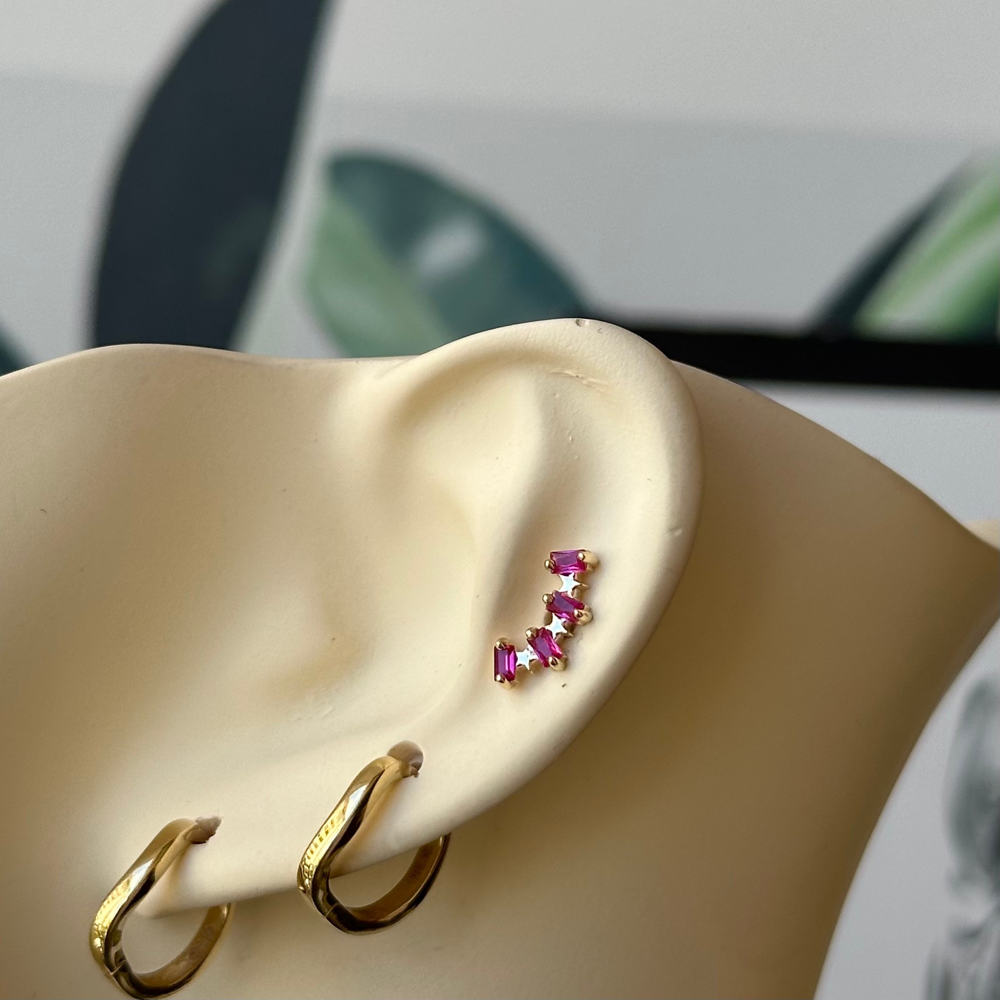 14K Gold Foursome Purple Marquis Piercing