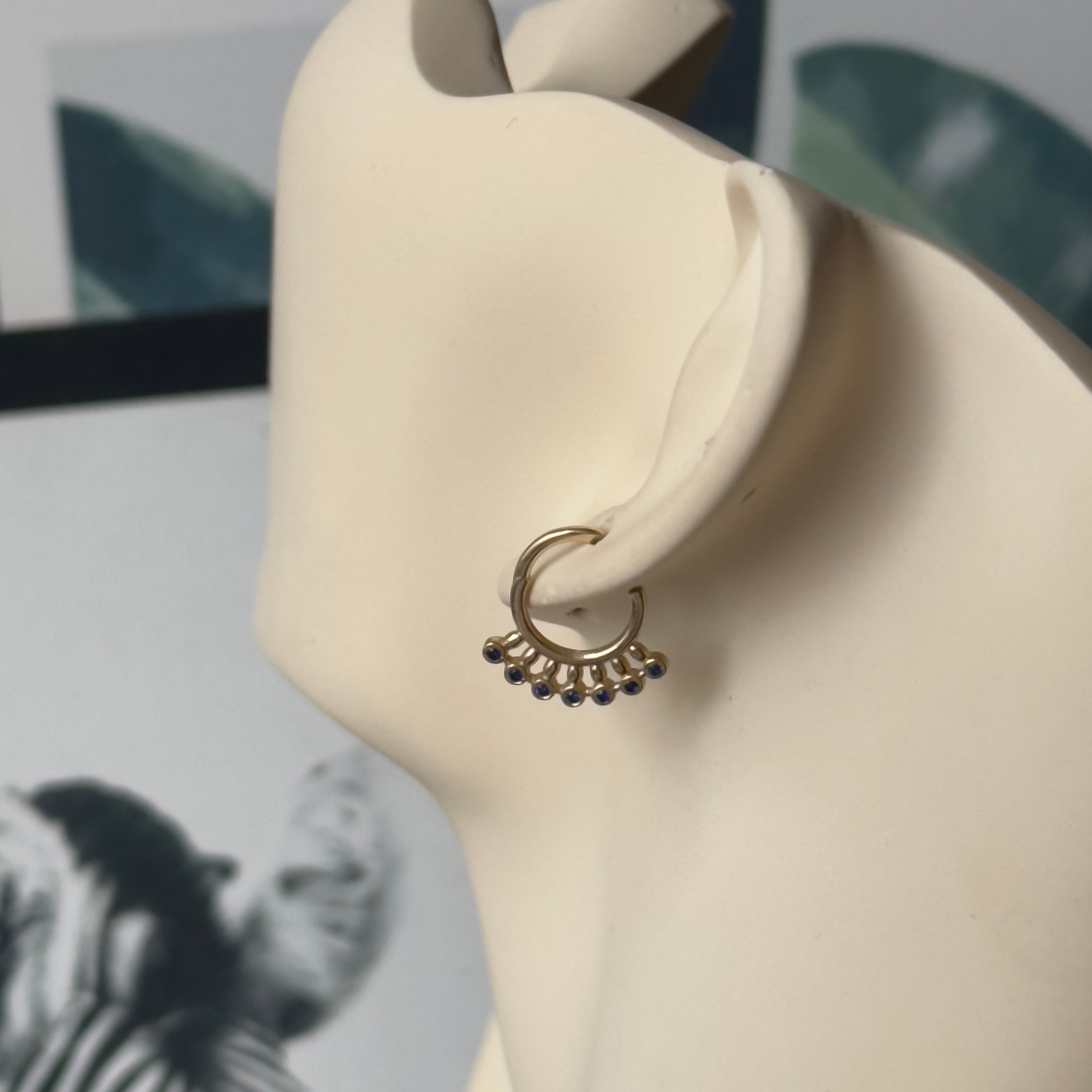 14K Gold Hoop Helix and Noise Piercing