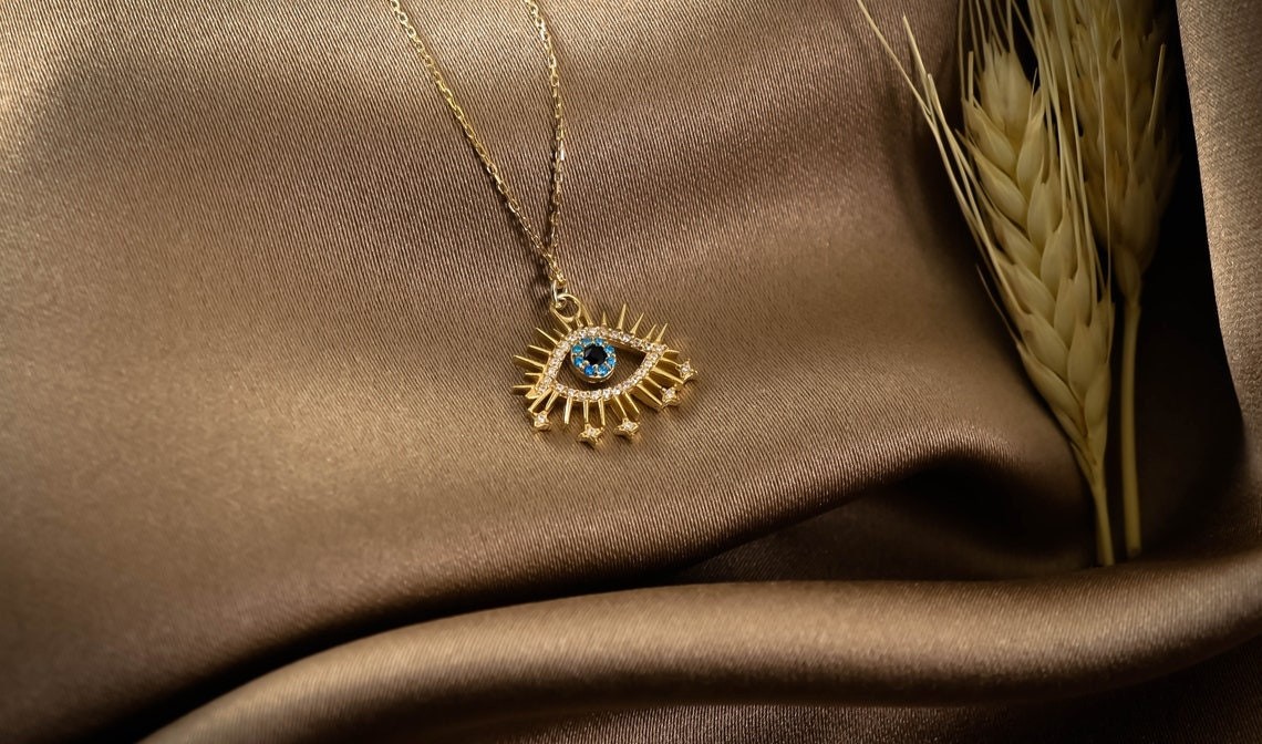 Evil Eye Necklace, CZ Protection Chain