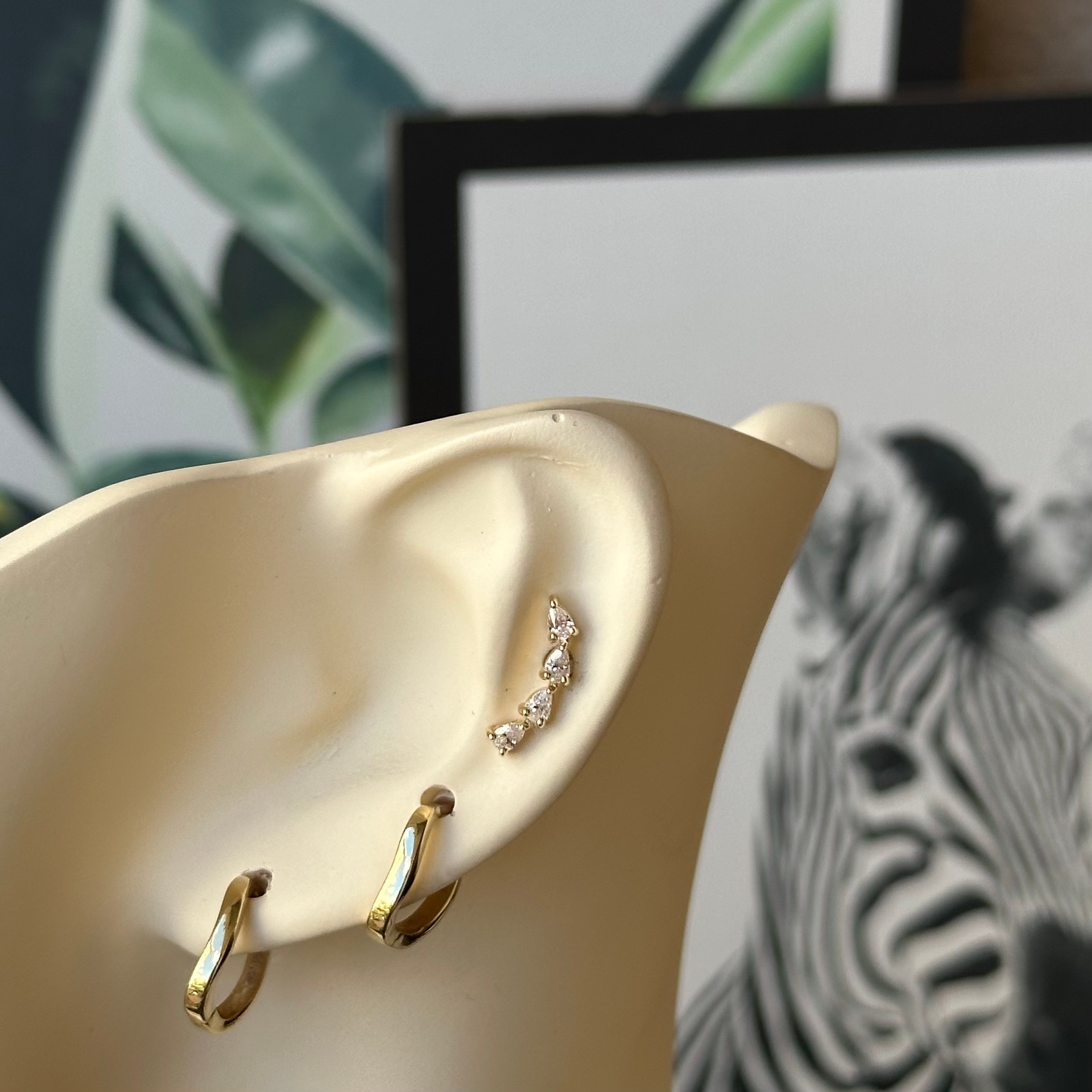 14K Gold Long Marquise Piercing