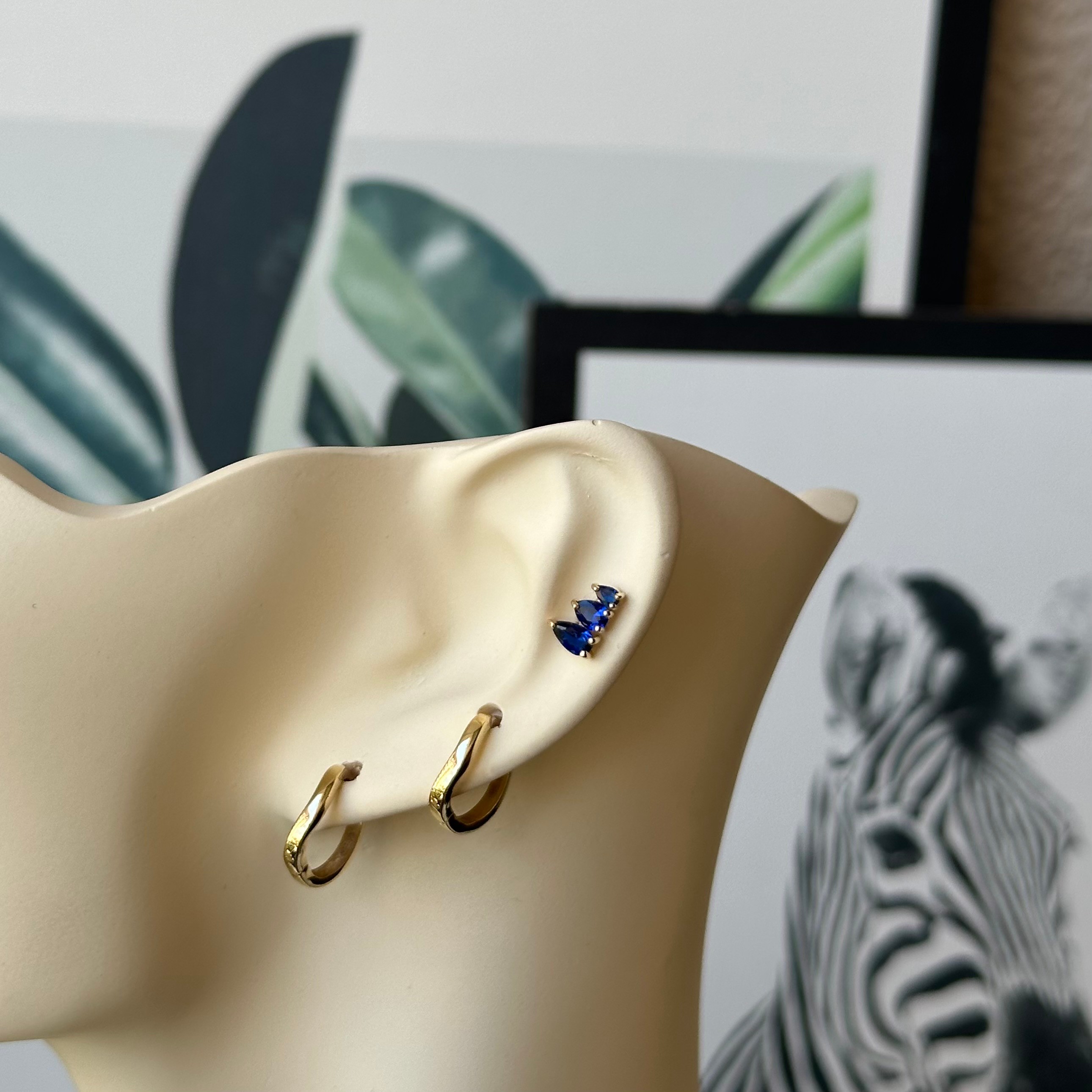 14K Gold Triple Marquise with stone