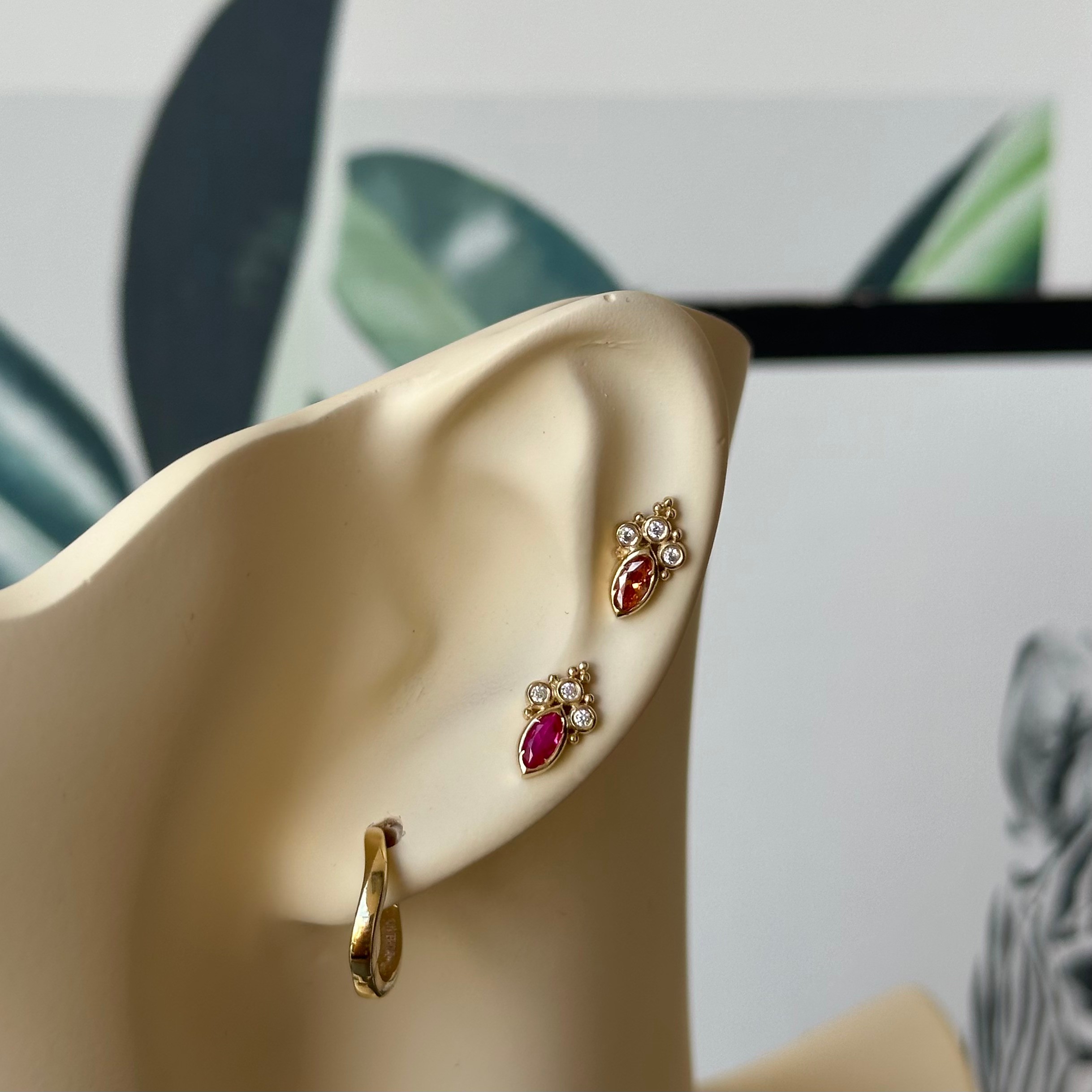 14K Gold Princess Style Piercing
