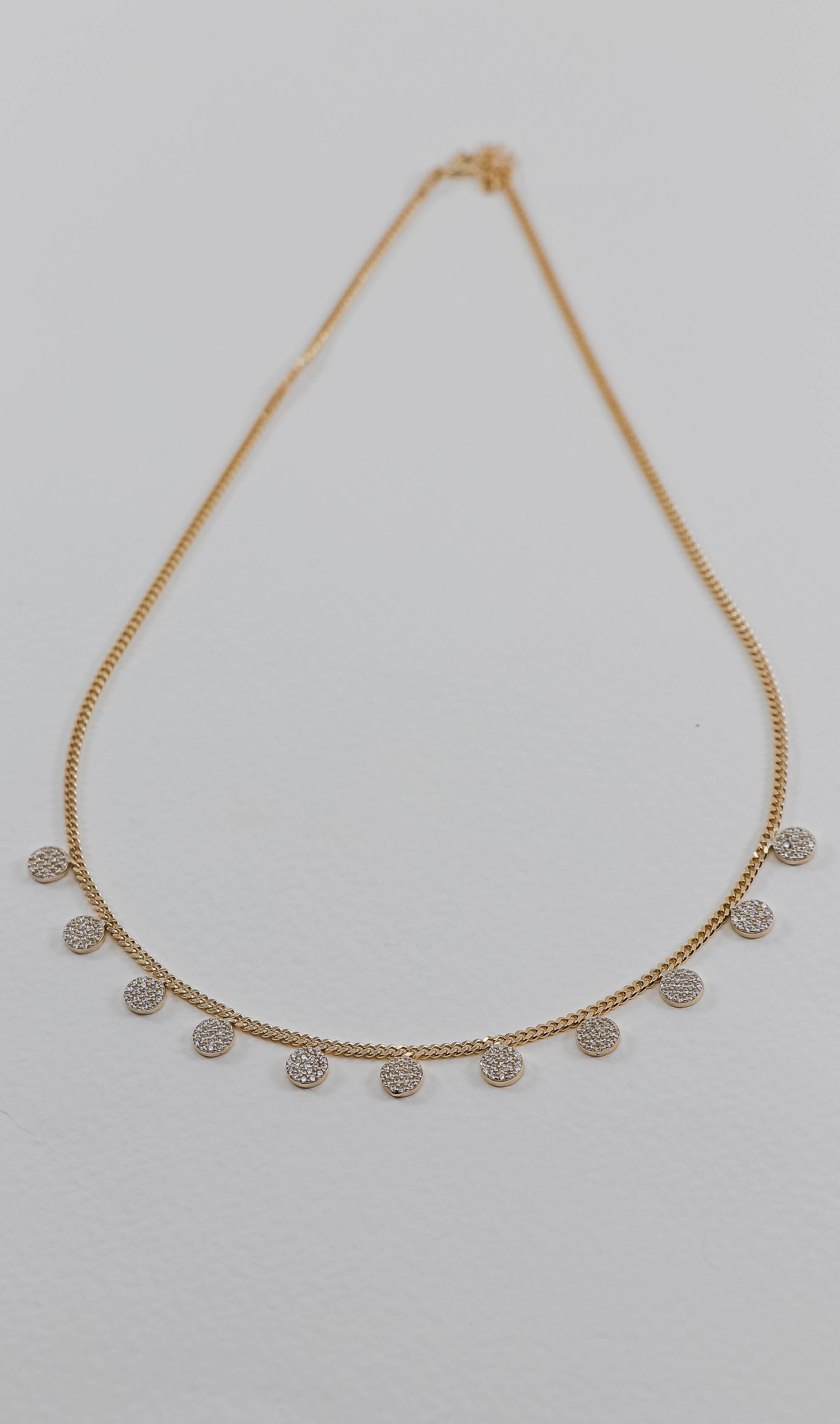 Gold Coin Necklace , Curb Chain Necklace