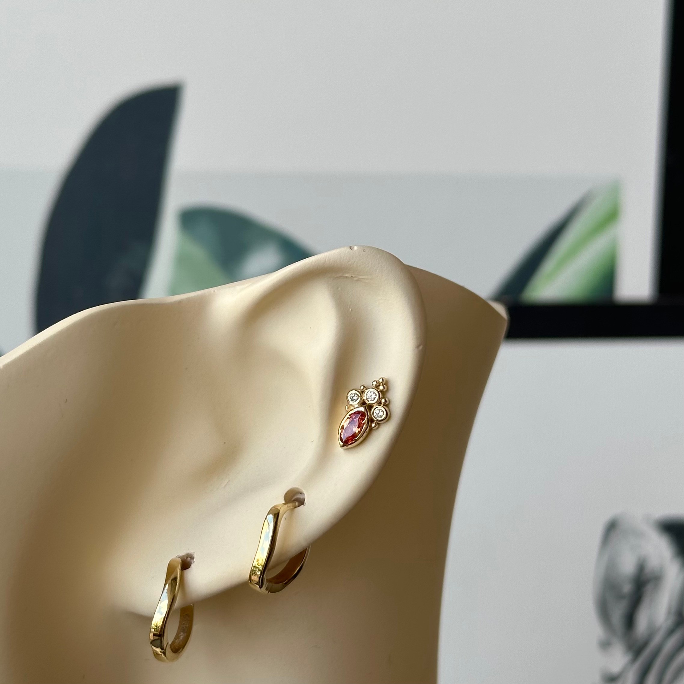 14K Gold Princess Style Piercing