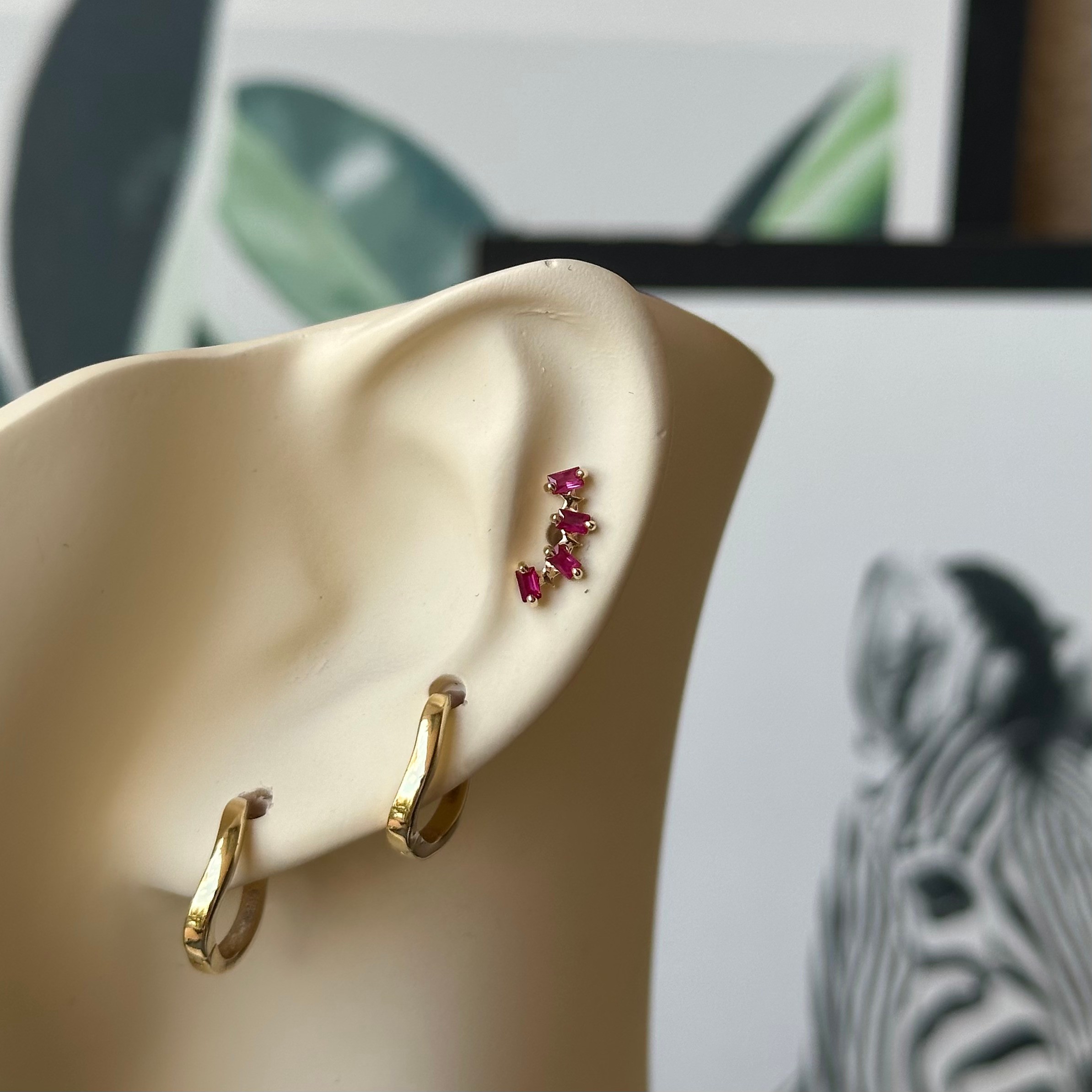 14K Gold Foursome Purple Marquis Piercing
