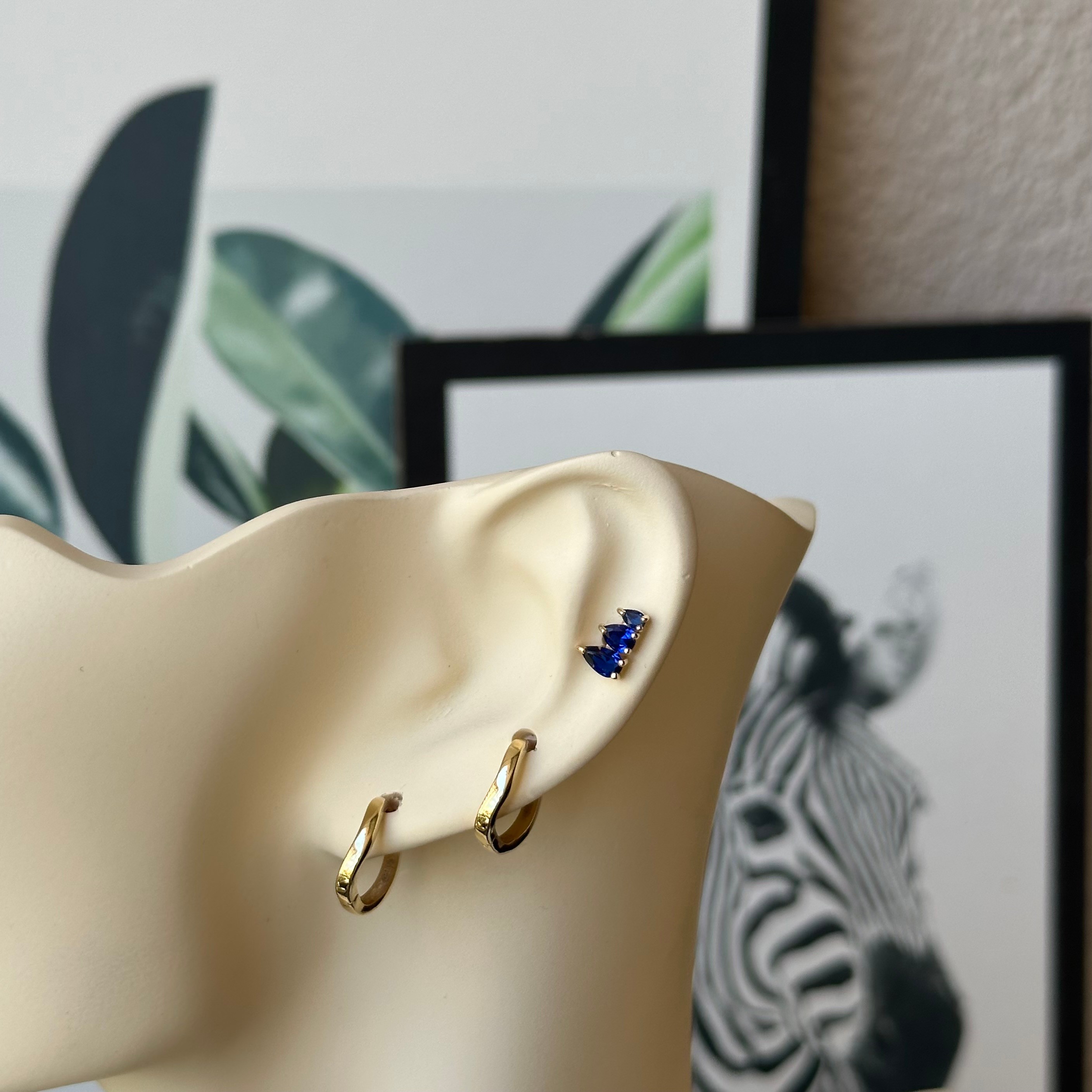 14K Gold Triple Marquise with stone